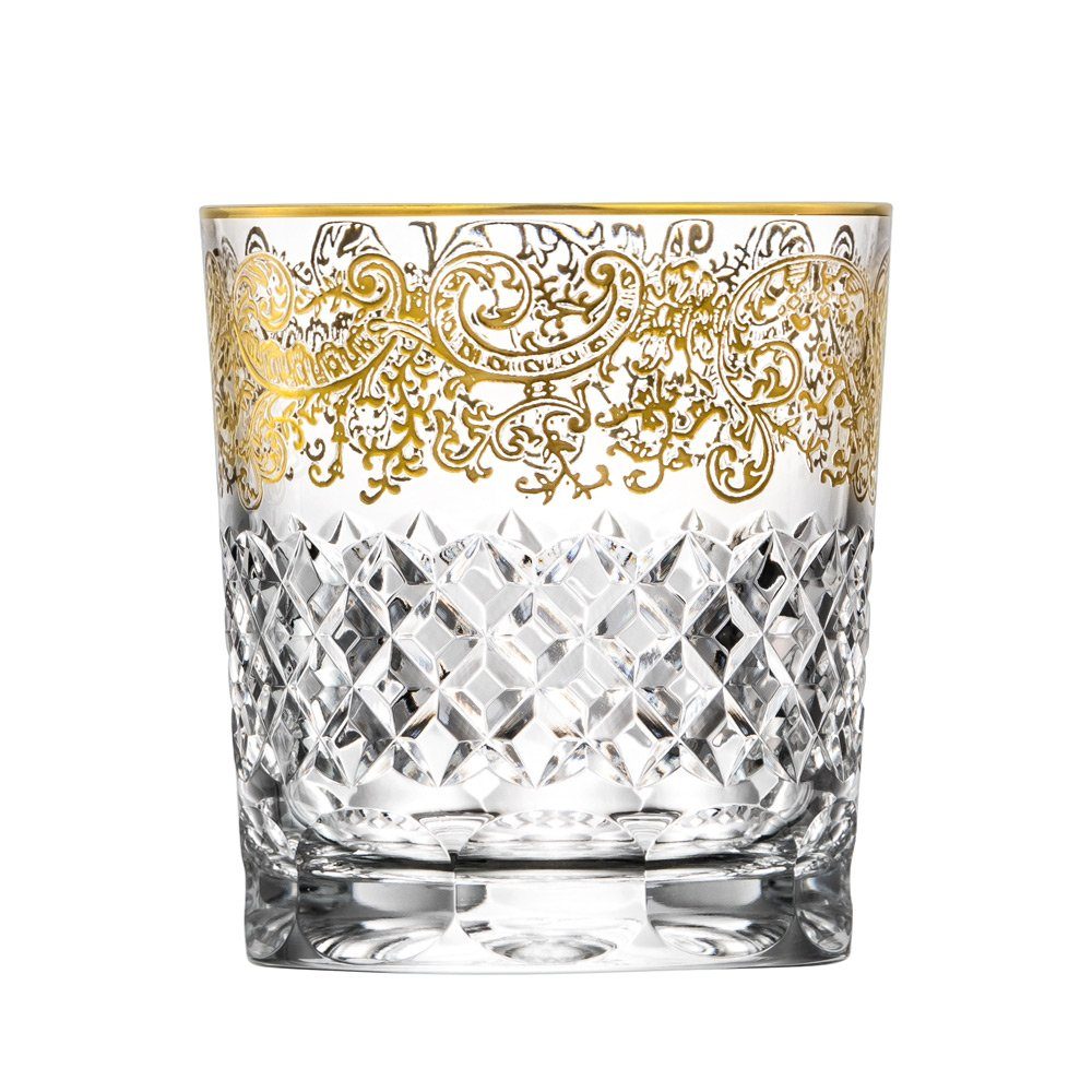 ARNSTADT KRISTALL Whiskyglas Arabeske Gold (9 cm) - Kristallglas mundgeblasen · handgeschliffen · H, 1-tlg.