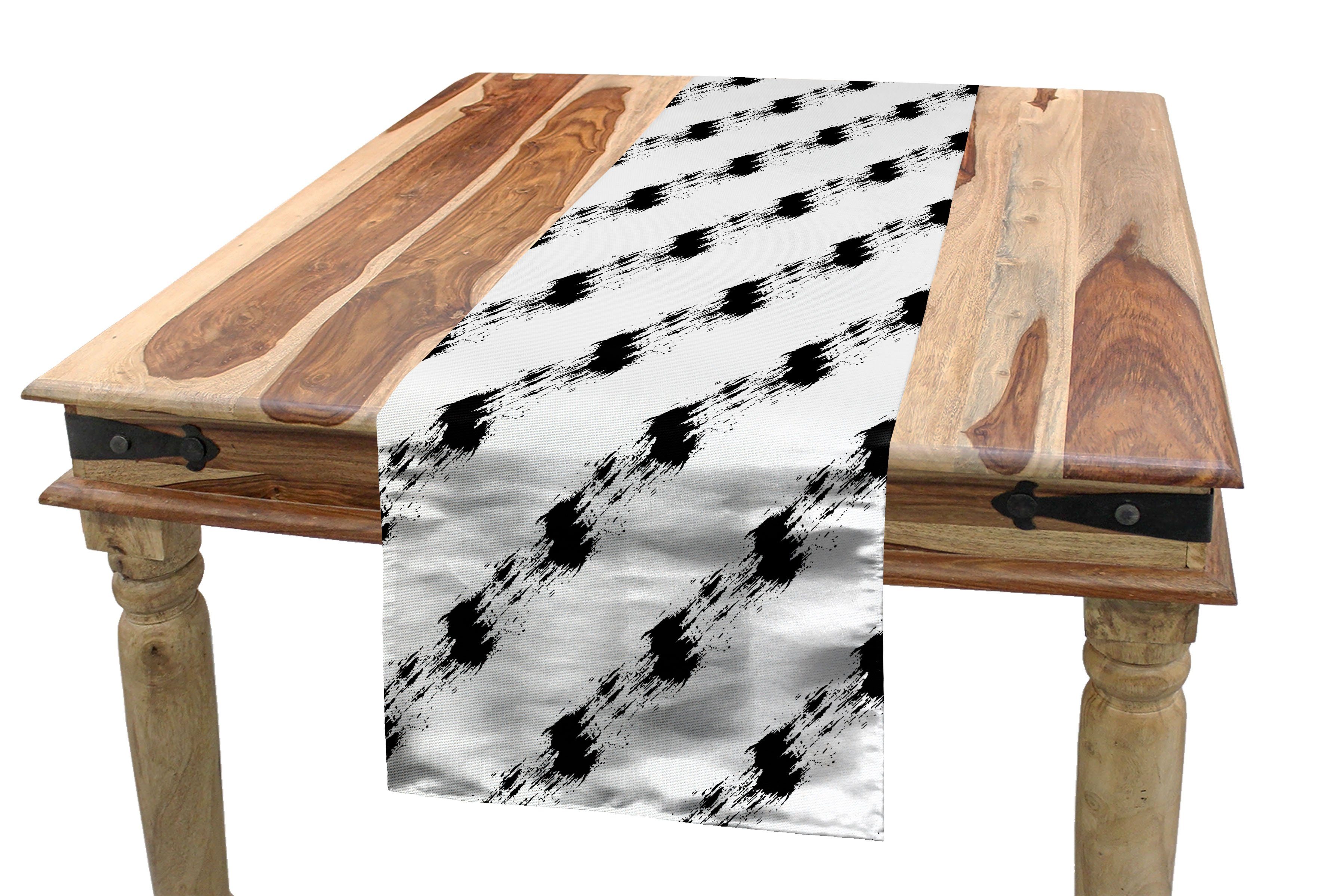 Pinselstriche Dekorativer Tischläufer, Tischläufer Monochrom Diagonalen Abakuhaus Esszimmer Rechteckiger Küche