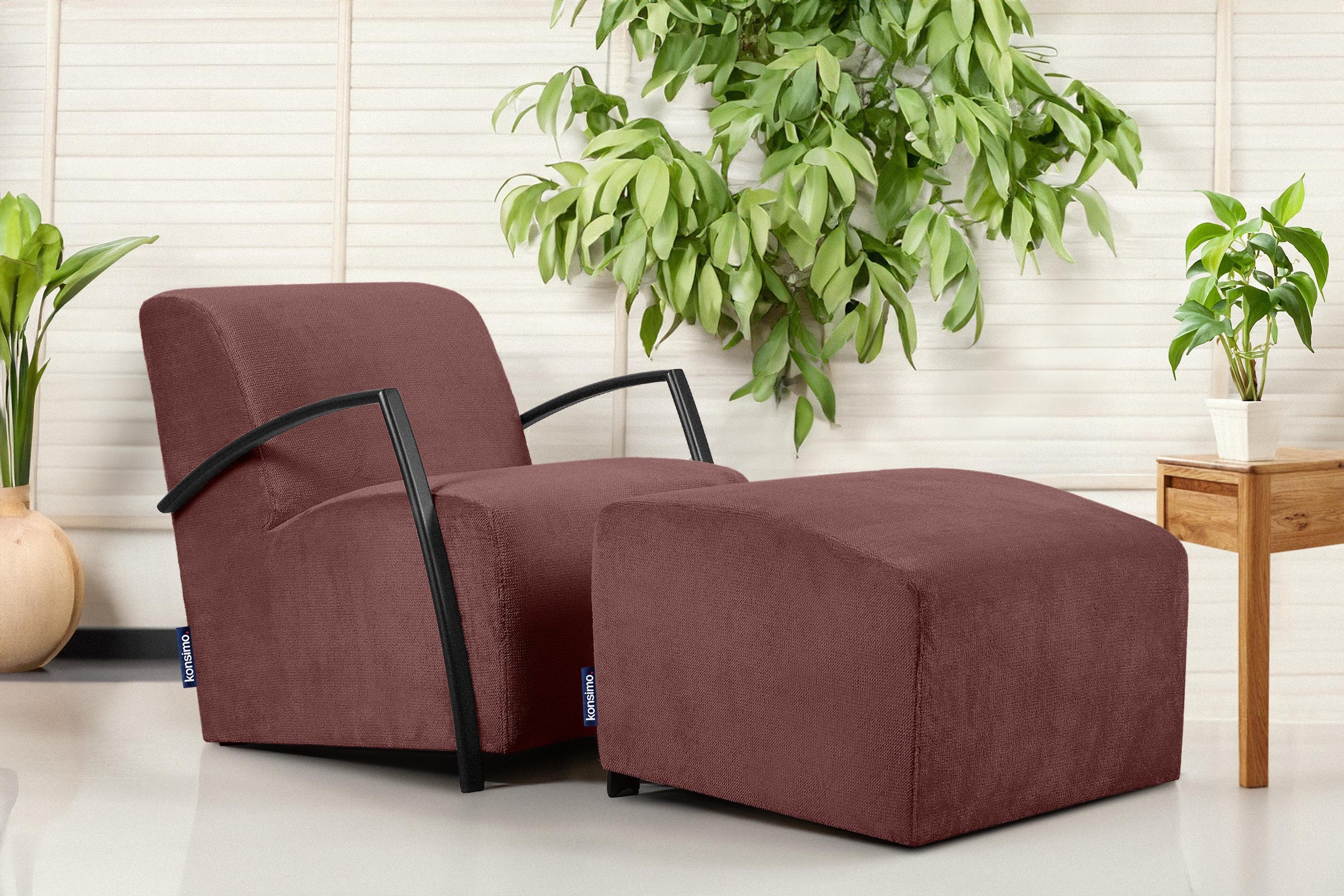 KONSIMO® Cocktailsessel CARO Sessel, mit gewellter Feder im Sitz,ergonomische Form für bequemes Sitzen