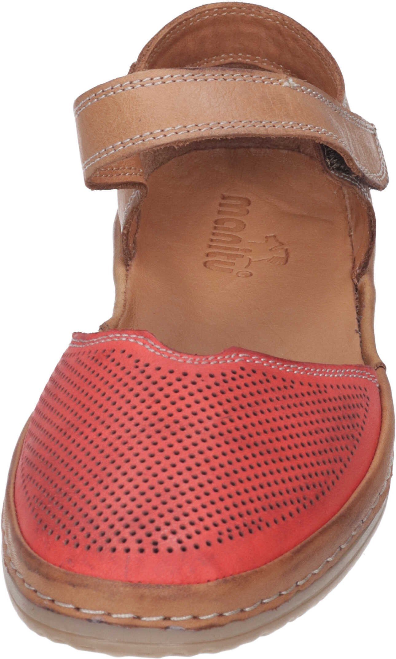 Sandalette Manitu echtem aus Leder rot Sandalen