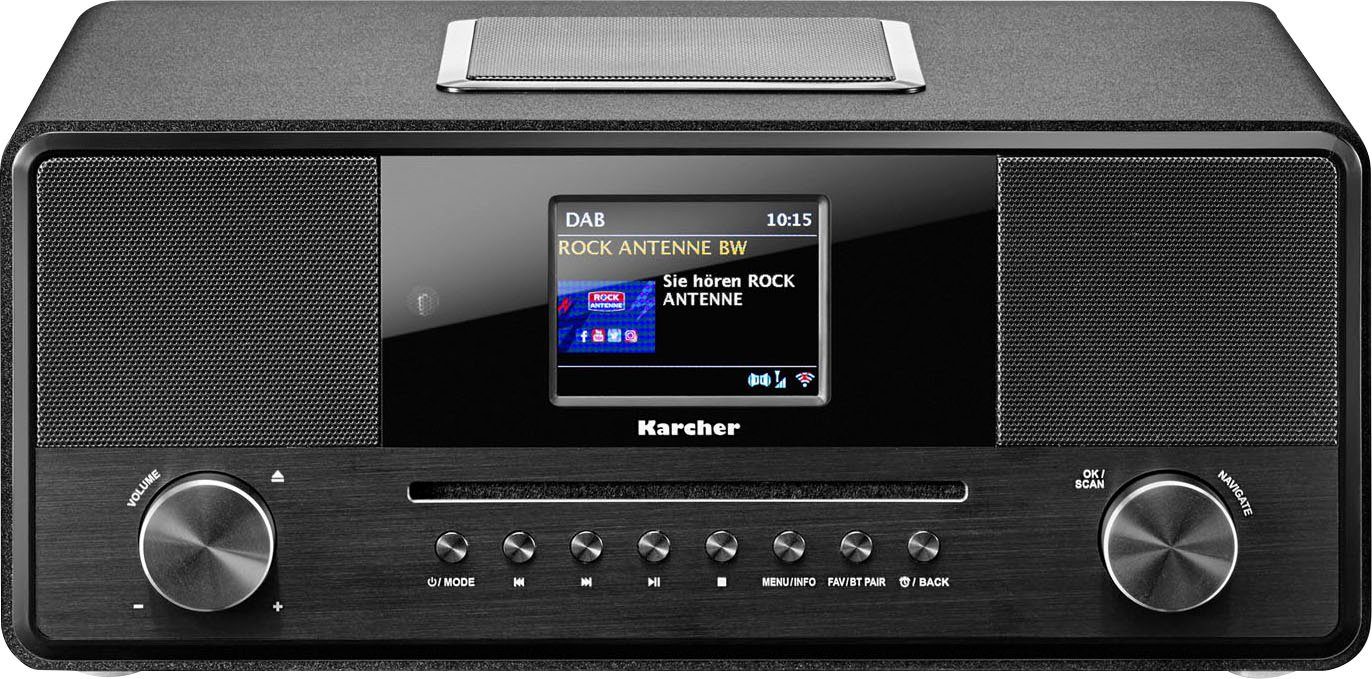 DAB+ (Digitalradio Uhrzeitsynchronisation Karcher RDS, DAB mit mit UKW und RDS 36 Internetradio, Internet-Radio über (DAB), RDS, FM-Tuner W), 9000CDI Automatische Internet,