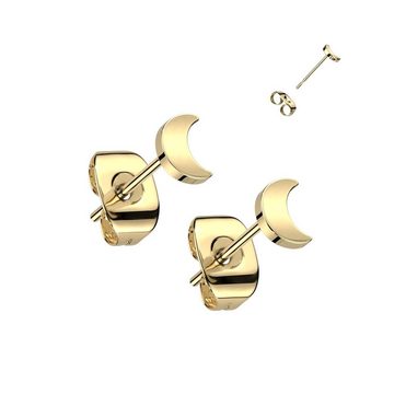 BUNGSA Ohrring-Set Ohrstecker Mond verschiedene Farben aus Titan für Damen (1 Paar (2 Stück), 2-tlg), Ohrschmuck Ohrringe