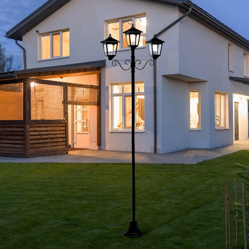 Gartenlaterne fest LED-Leuchtmittel LED Warmweiß, Kandelaber Solar 3 groß draußen für Außen-Stehlampe, verbaut, flammig Außen etc-shop