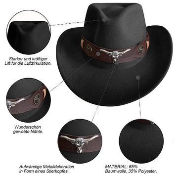 Cbei Cowboyhut Verstellbare Unisex-Cowboyhüte für Paare - inkl. 2 Hüte & Sonnenbrille