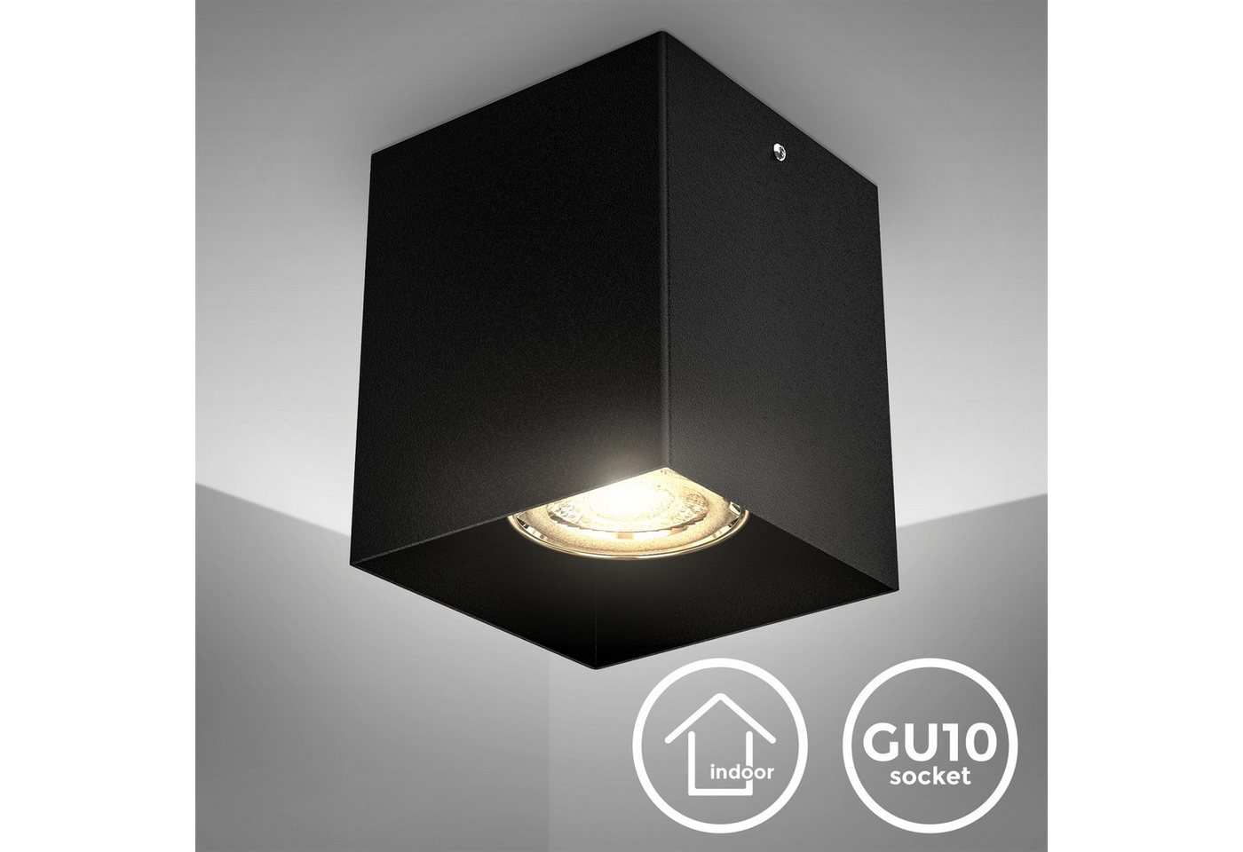 B.K.Licht LED Aufbaustrahler, LED Aufbauleuchte Deckenspot Strahler Deckenlampe metall schwarz exkl. GU10-HomeTrends