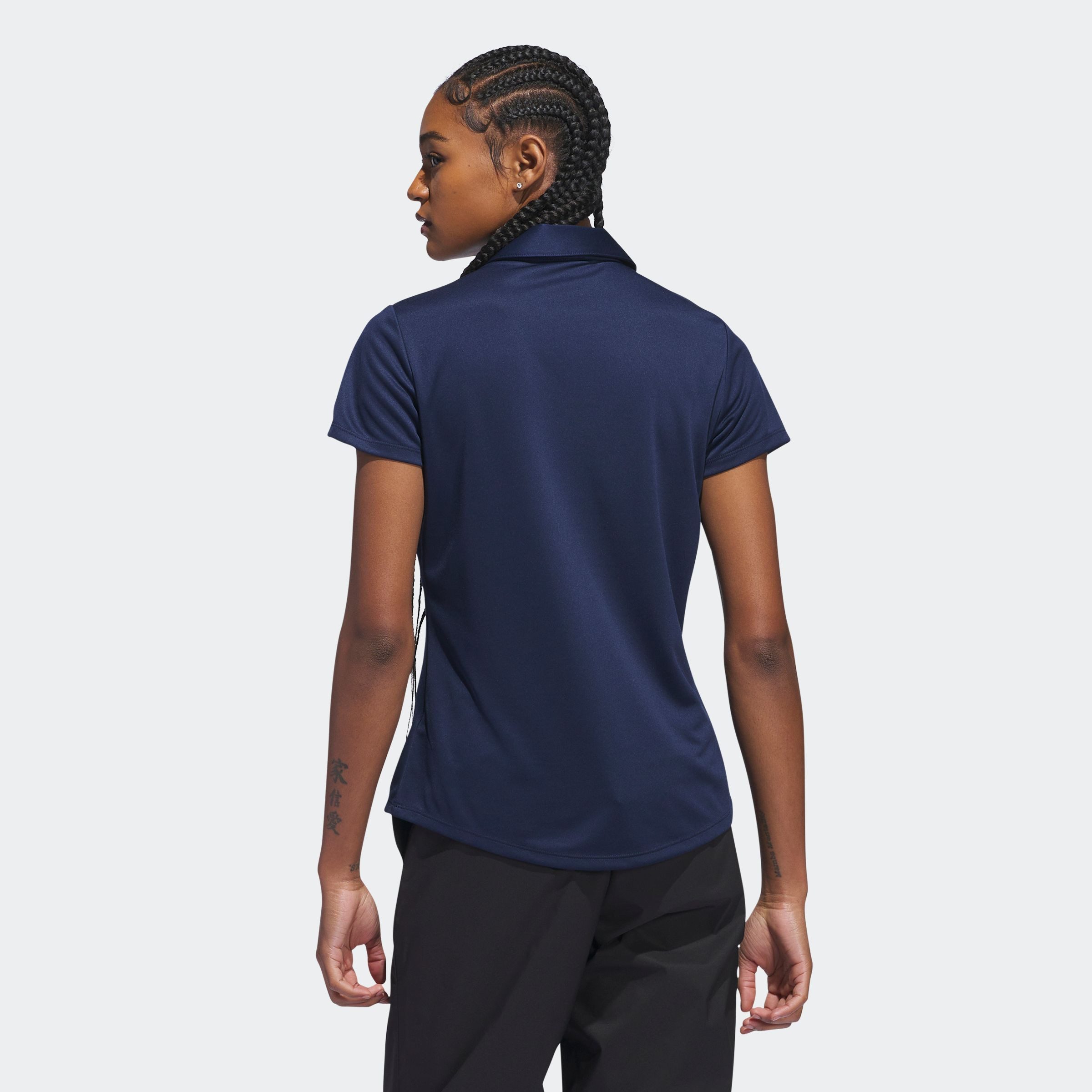 adidas Performance Poloshirt SOLID PERFORMANCE SLEEVE FÜR DAMEN mit Druckknopfverschluss, aus Polyester, leichtes Pikeematerial