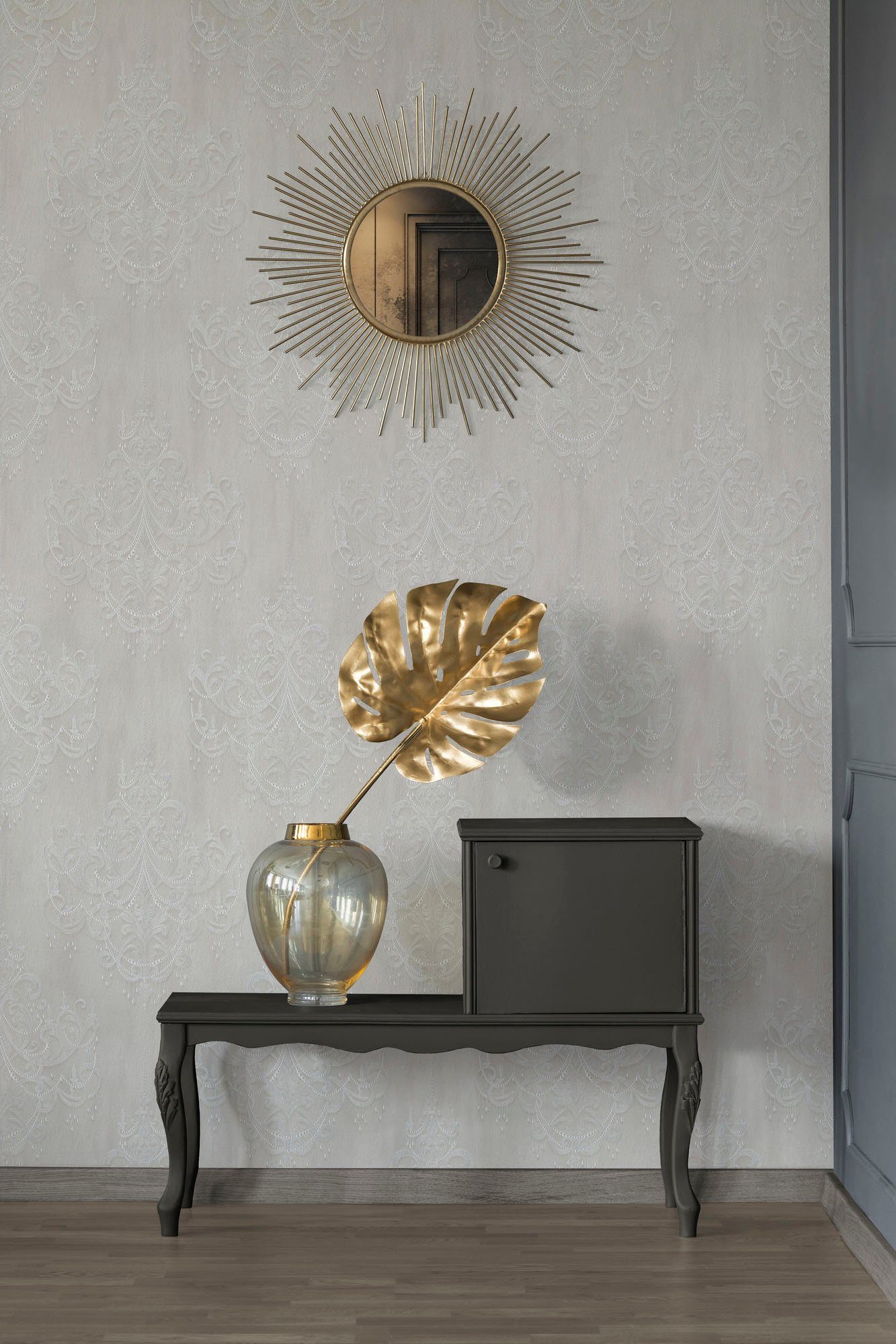 living walls Vliestapete Mata Hari, leicht strukturiert, Barock, gemustert, ornamental, Ornament Tapete Barock Tapeten Wohnzimmer Schlafzimmer Küche Flur Büro