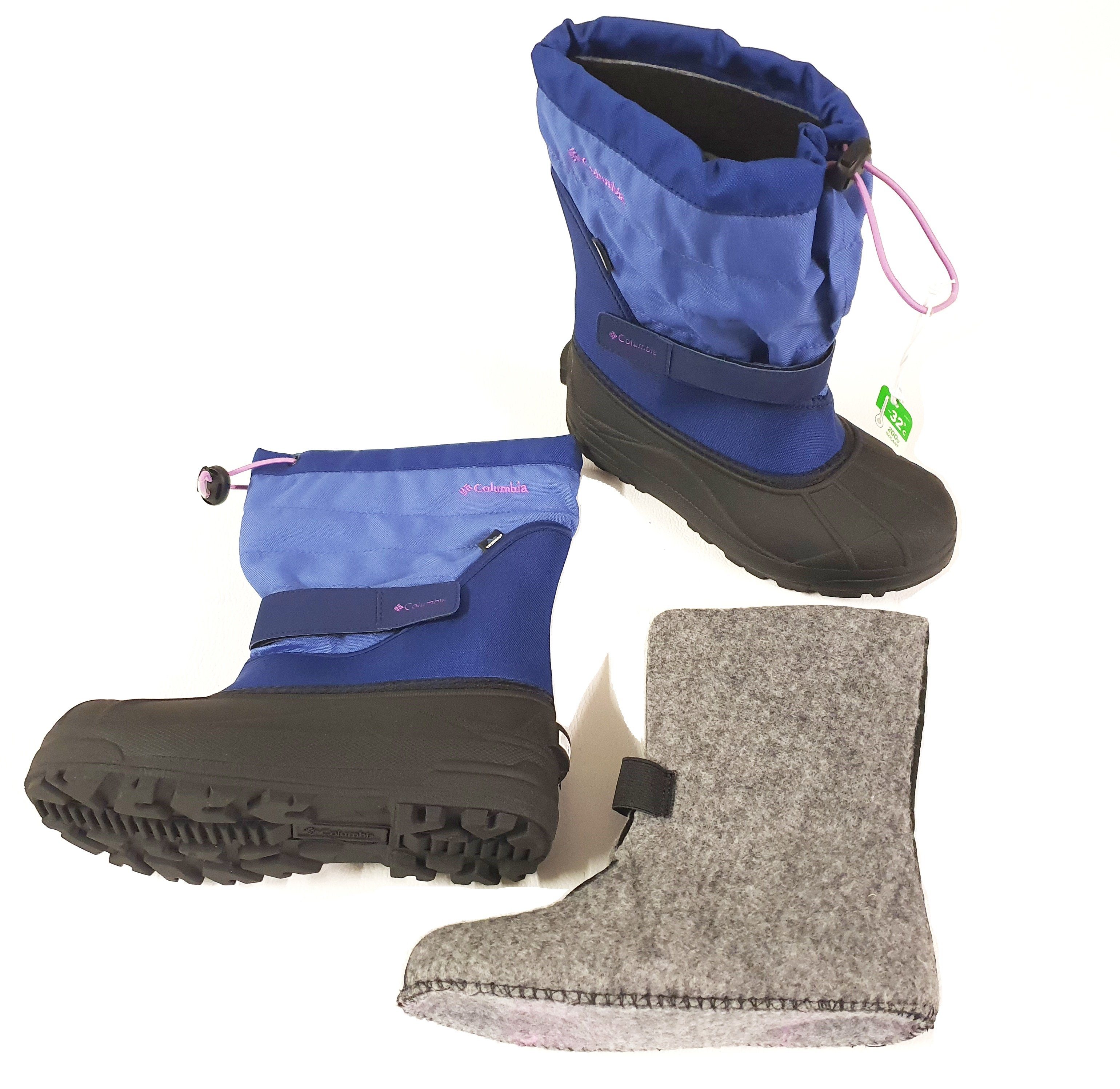 Columbia Schneestiefel Powderbug mit Filzfutter Mädchen bis - 32 Grad Winterstiefel wärmend, wasserdicht, zum Schlupfen