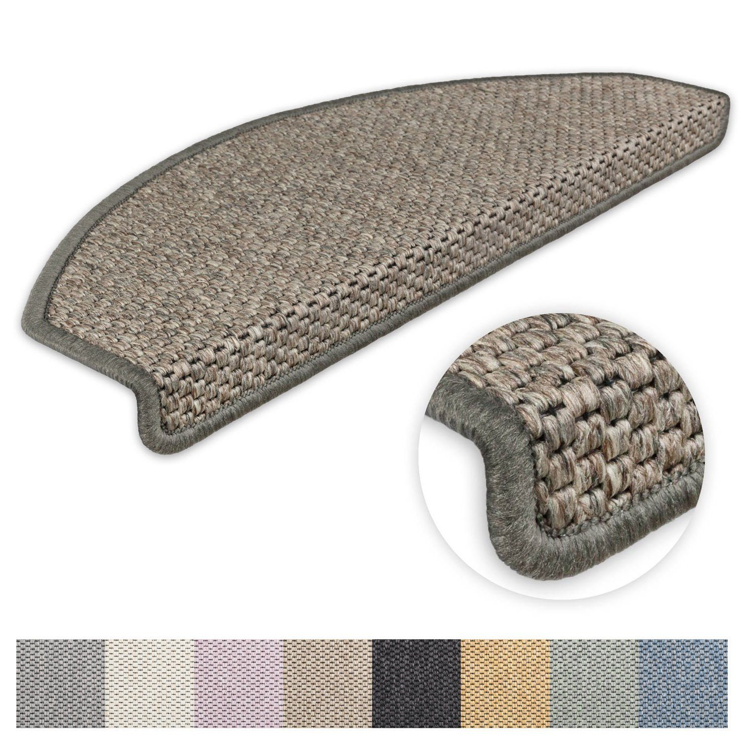 Metzker® Stufenmatte Stufenmatten Göteborg Halbrund Grau-Braun 15 Stück, ha günstig online kaufen