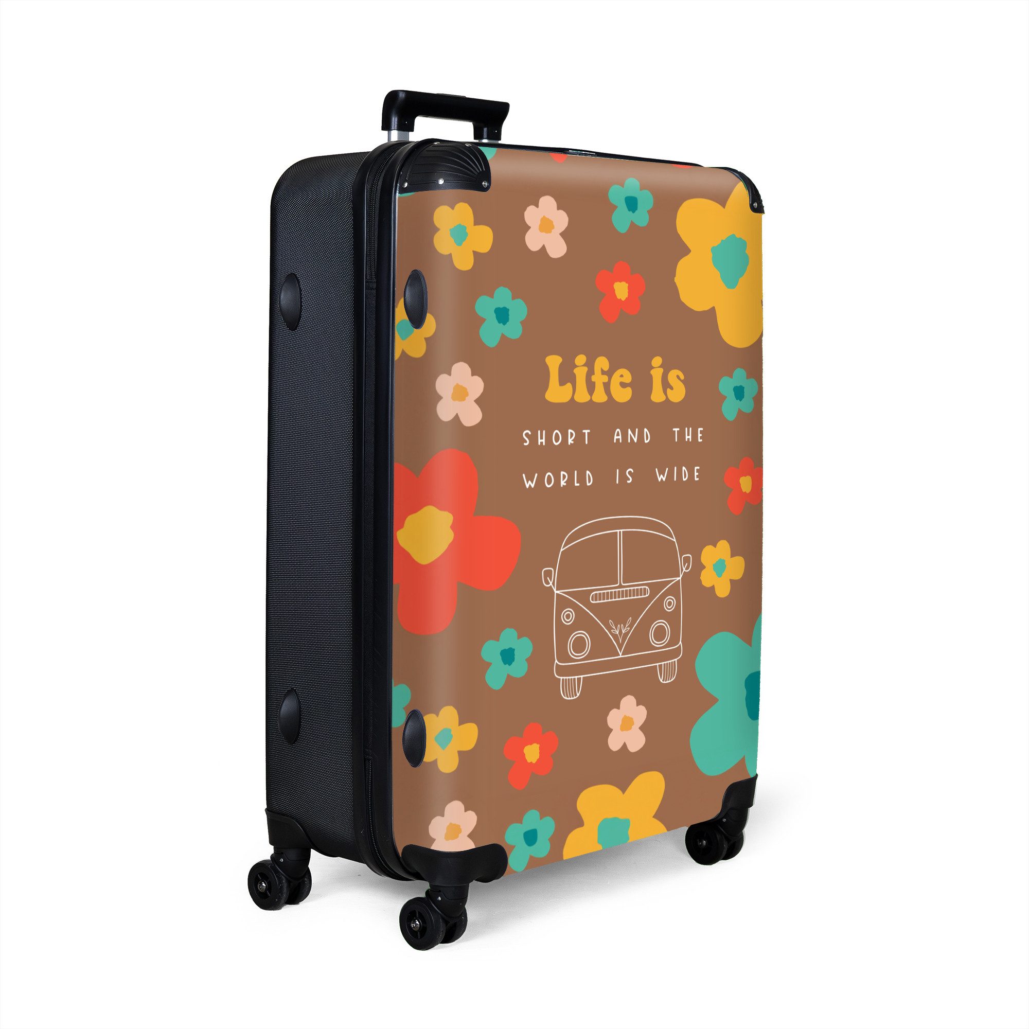 NoBoringSuitcases.com© Hartschalen-Trolley Zitate - Blumen - günstig online kaufen