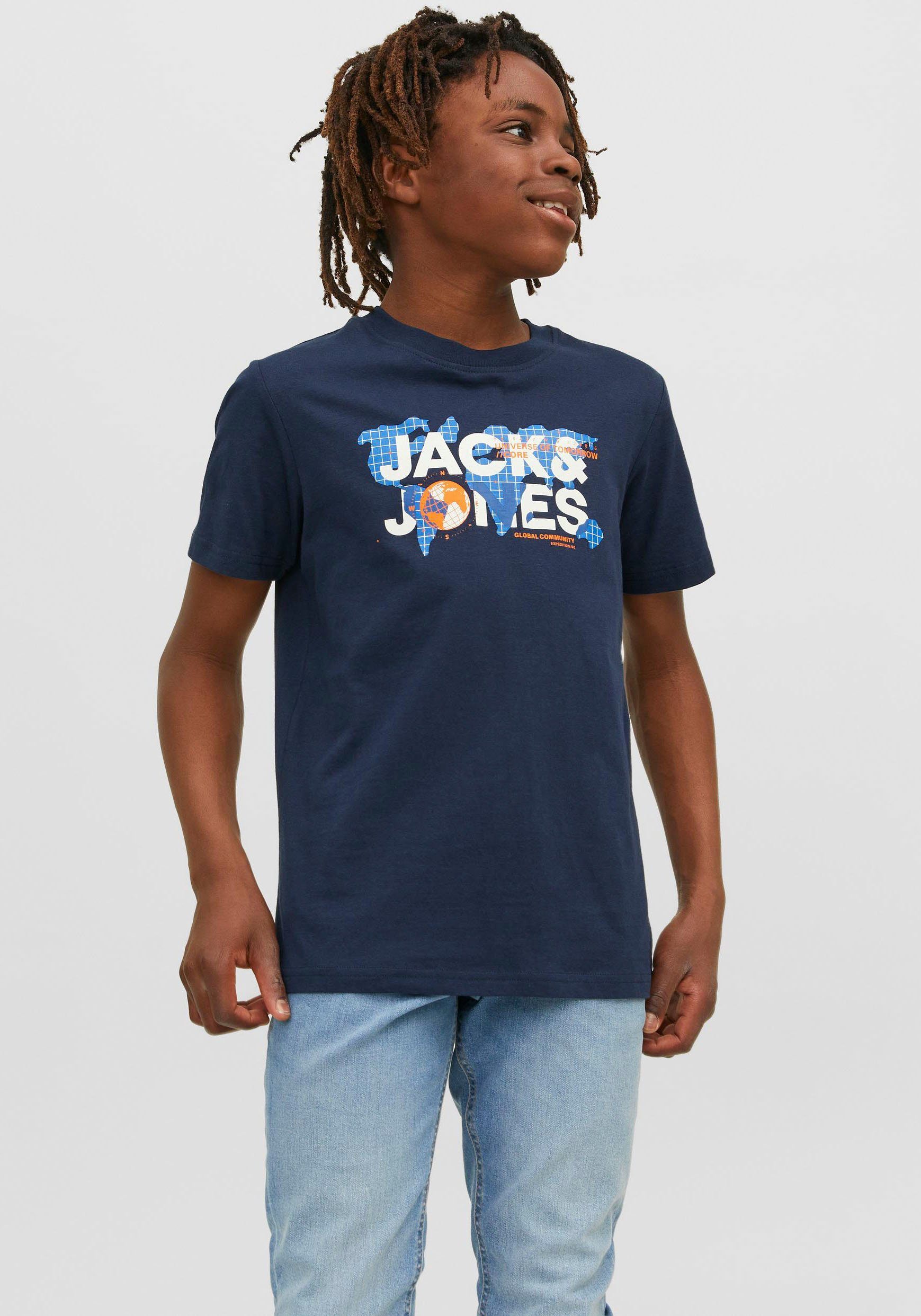 Jack & Jones Junior Rundhalsshirt JCODUST SS TEE CREW NECK SN JNR navy blazer | T-Shirts