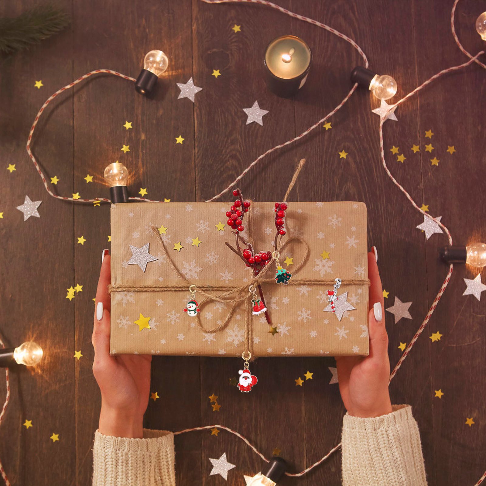 BlingBin Adventskalender Weihnachtsab Adventskalender Mädchen Armbänder machen Kit (1er Set, 24-tlg), 24 Tage Weihnachten Countdown Kalender DIY Charm Brazelett – Bild 5 von 5