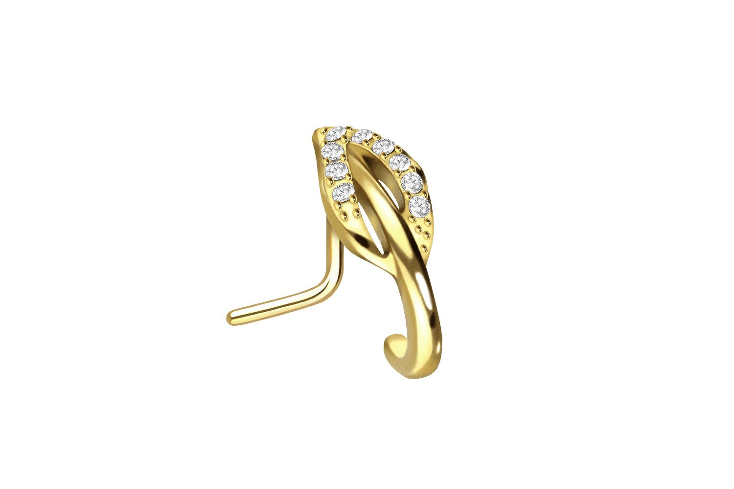 PIERCINGLINE Nasenpiercing Chirurgenstahl Nasenstecker KRISTALLBLATT (Nasenstecker, 1-tlg)