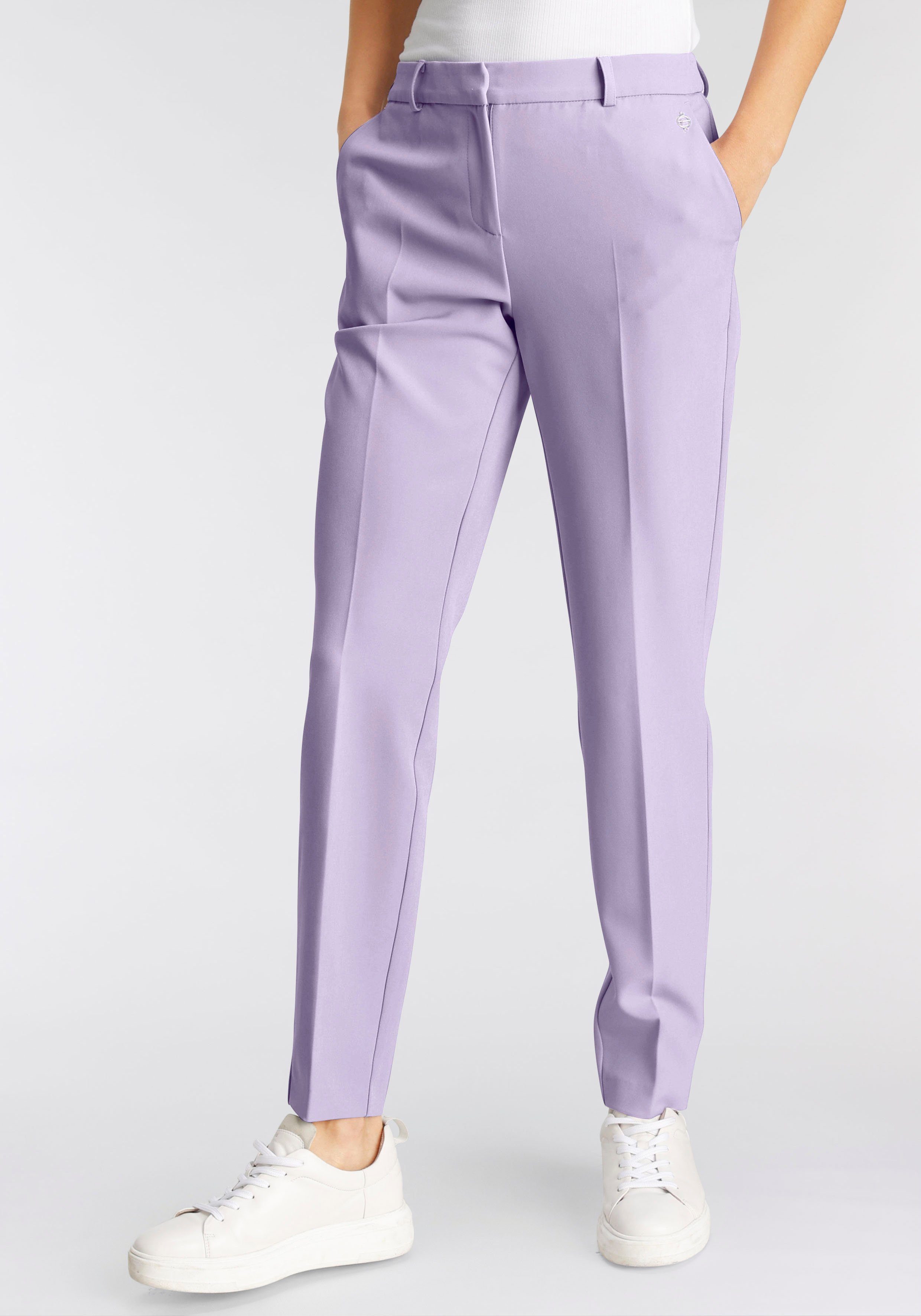 in nachhaltigem flieder Trendfarben Tamaris Material) Anzughose (Hose aus