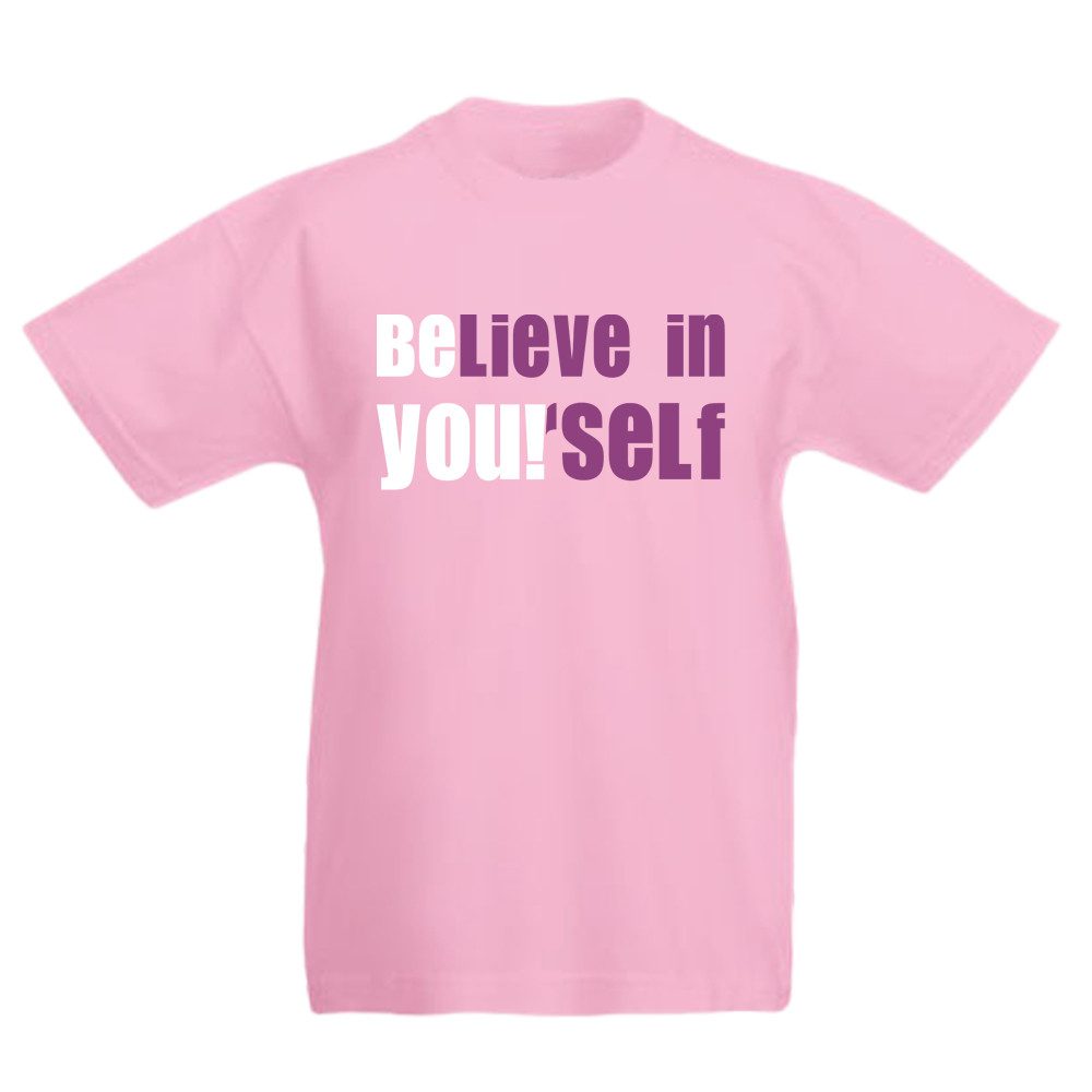 G-graphics T-Shirt BElieve in YOUrselve Kinder T-Shirt, mit Spruch / Sprüche / Print / Aufdruck