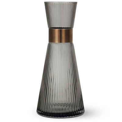 Rosendahl Wasserkaraffe »Grand Cru in Smoke für 1 Liter; Glaskaraffe mit Rillen-Struktur; Karaffe«, Aus mundgeblasenem Glas