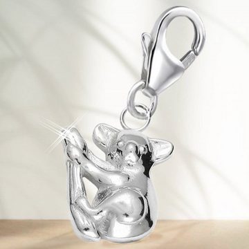 Goldene Hufeisen Charm-Einhänger Koala auf Ast Karabiner Charm Anhänger 925 Silber Koala-Bär (1 Stück, inkl. Etui), für Gliederarmband oder Halskette