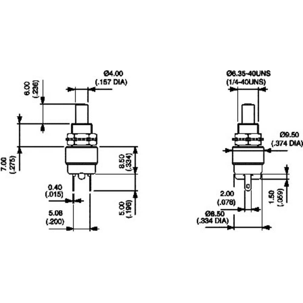 Drucktaster Schalter V/DC Betätiger 30 erhaben 100 mA, APEM
