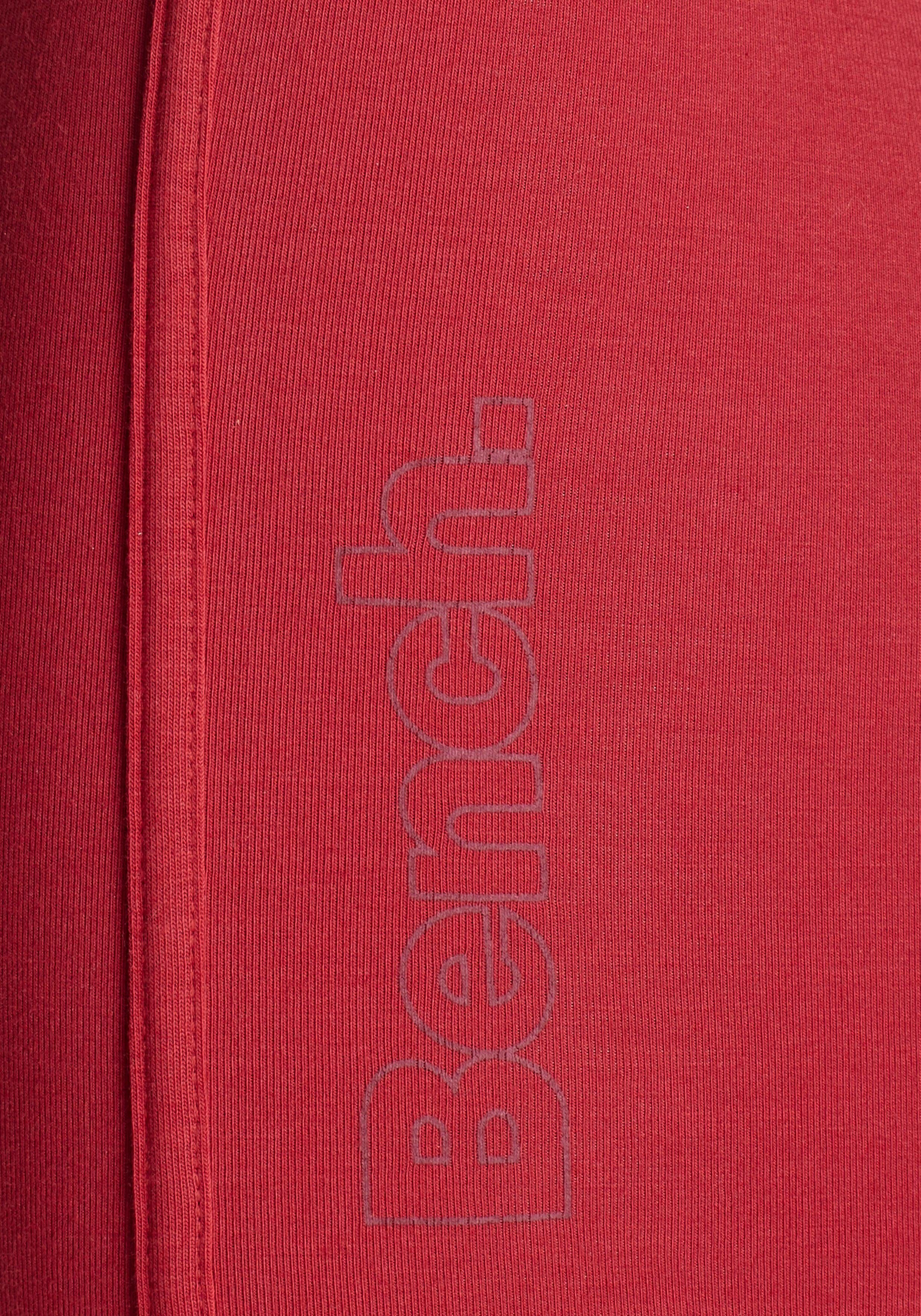 Bench. elastischem 3-St) mit Bund auf Boxer rot (Packung, grau-meliert, bordeaux, dem Langer Bein Logodruck und