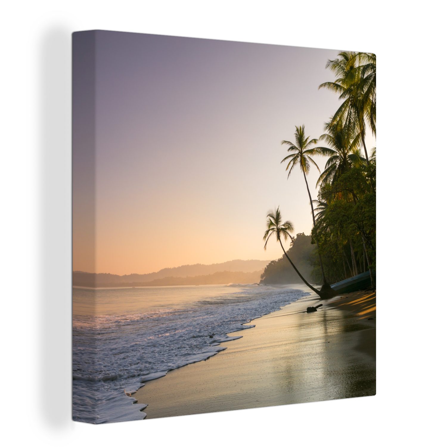 OneMillionCanvasses® Leinwandbild Strand - Meer - Palme, (1 St), Leinwand Bilder für Wohnzimmer Schlafzimmer