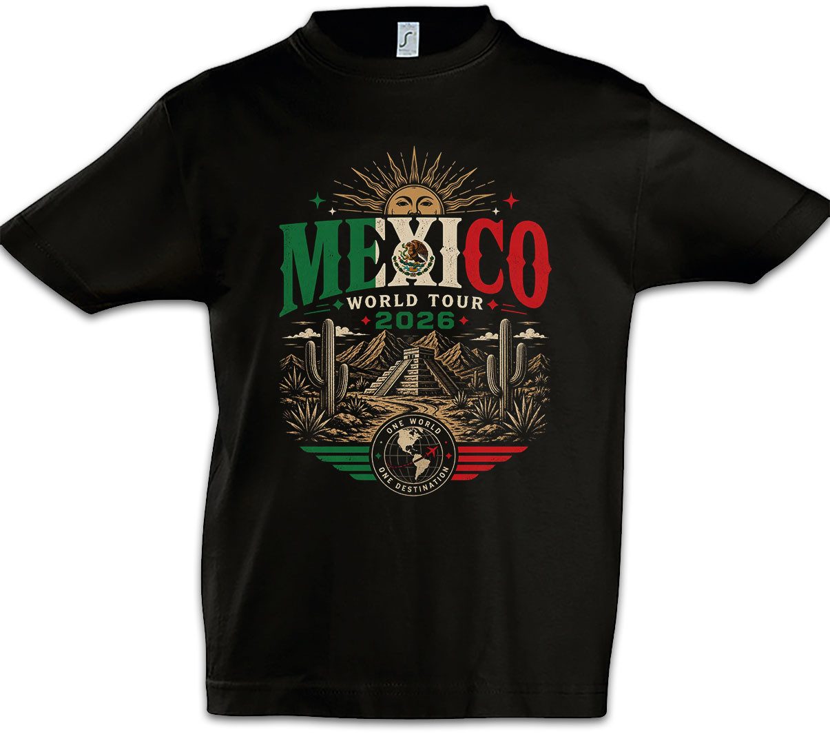 Urban Backwoods Print-Shirt Team Mexico 5 Kinder T-Shirt Mexiko Mexican Fußball WM Soccer Football (1-tlg) Turnier 2026 Weltmeisterschaft Fan