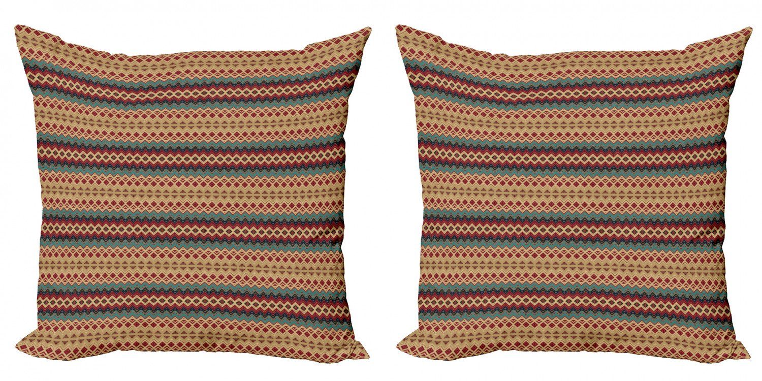 Kissenbezüge Modern Accent Doppelseitiger Digitaldruck, Abakuhaus (2 Stück), Ethnisch Aztec Line Pattern