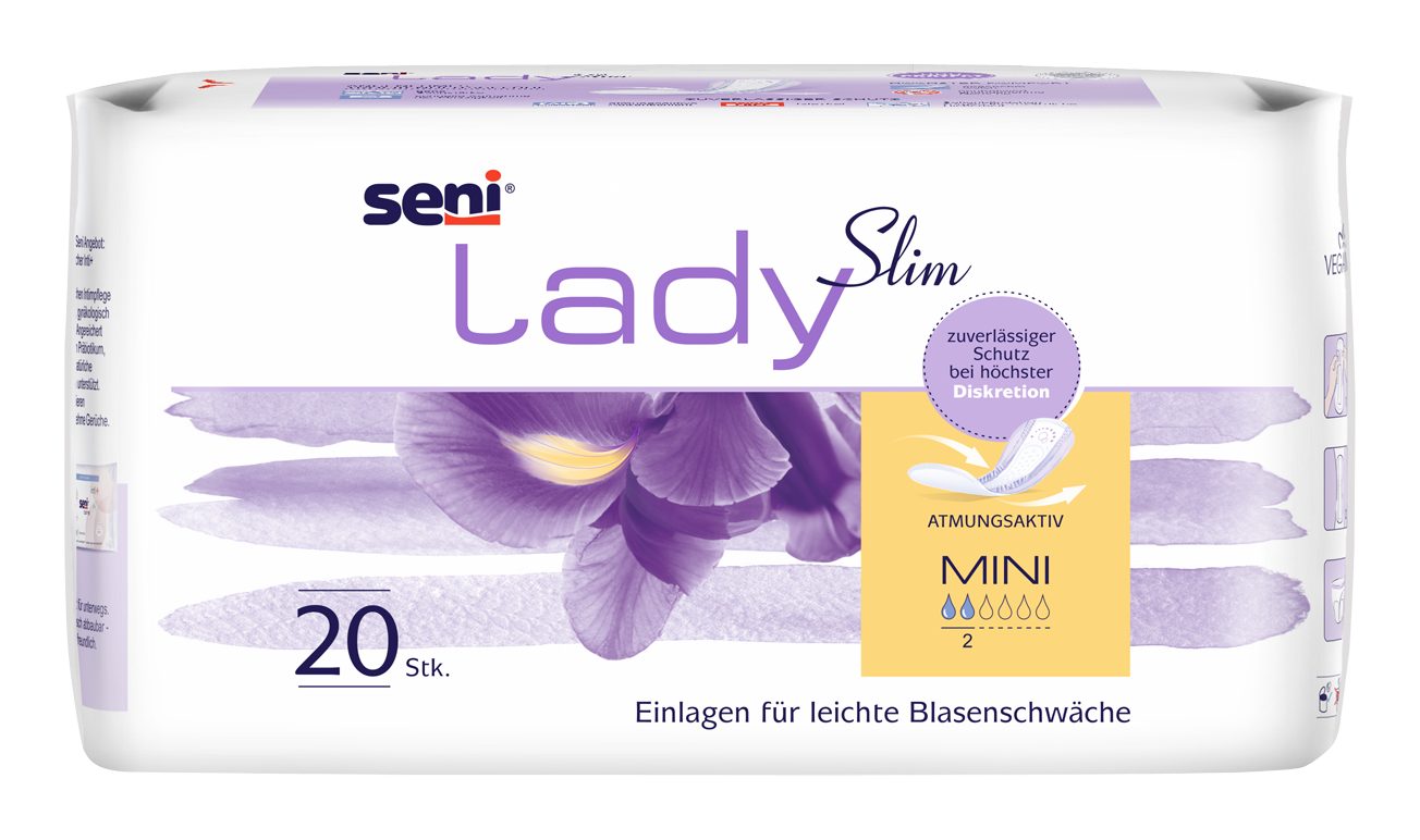 seni Inkontinenz-Einlage Seni Lady Slim Mini 20 x 20 Stück, 2 von 7 Tropfen, Mini Gr.
