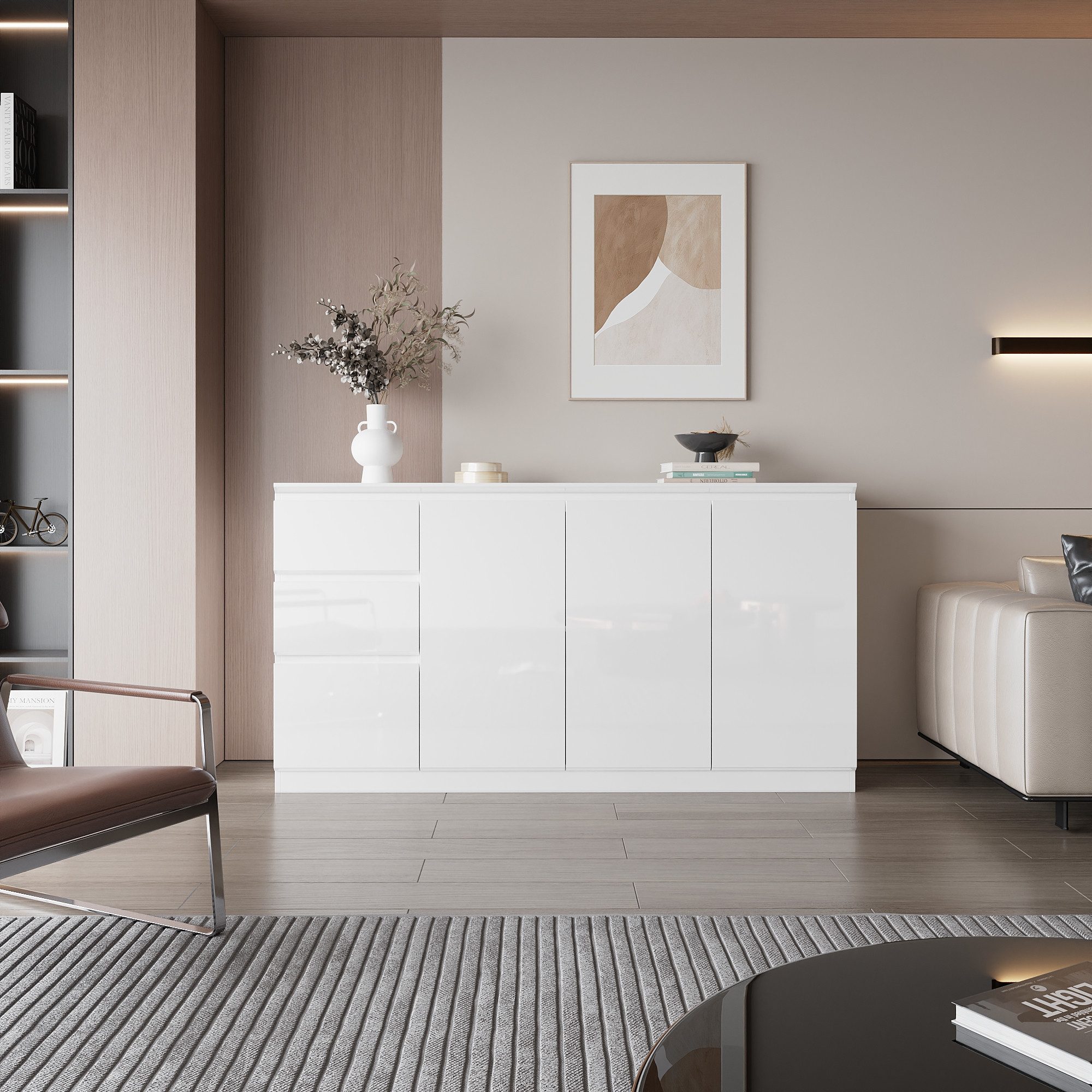 FUFU&GAGA Sideboard aus hochglänzendem PET günstig online kaufen