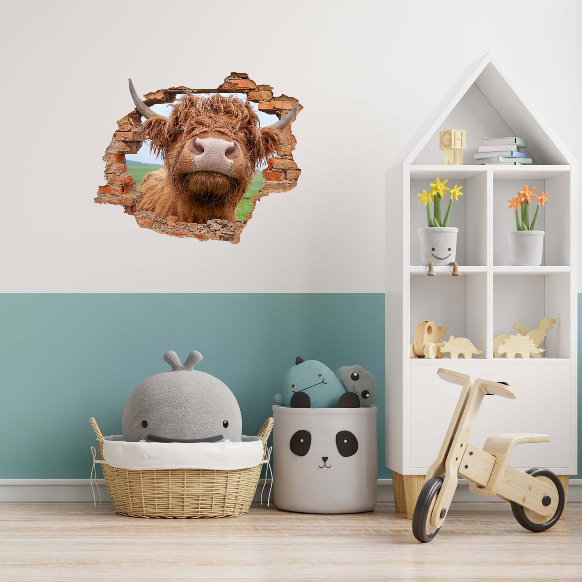 WallSpirit Wandtattoo Wanddurchbruch "Hochlandrind", Selbstklebend, rücksta günstig online kaufen