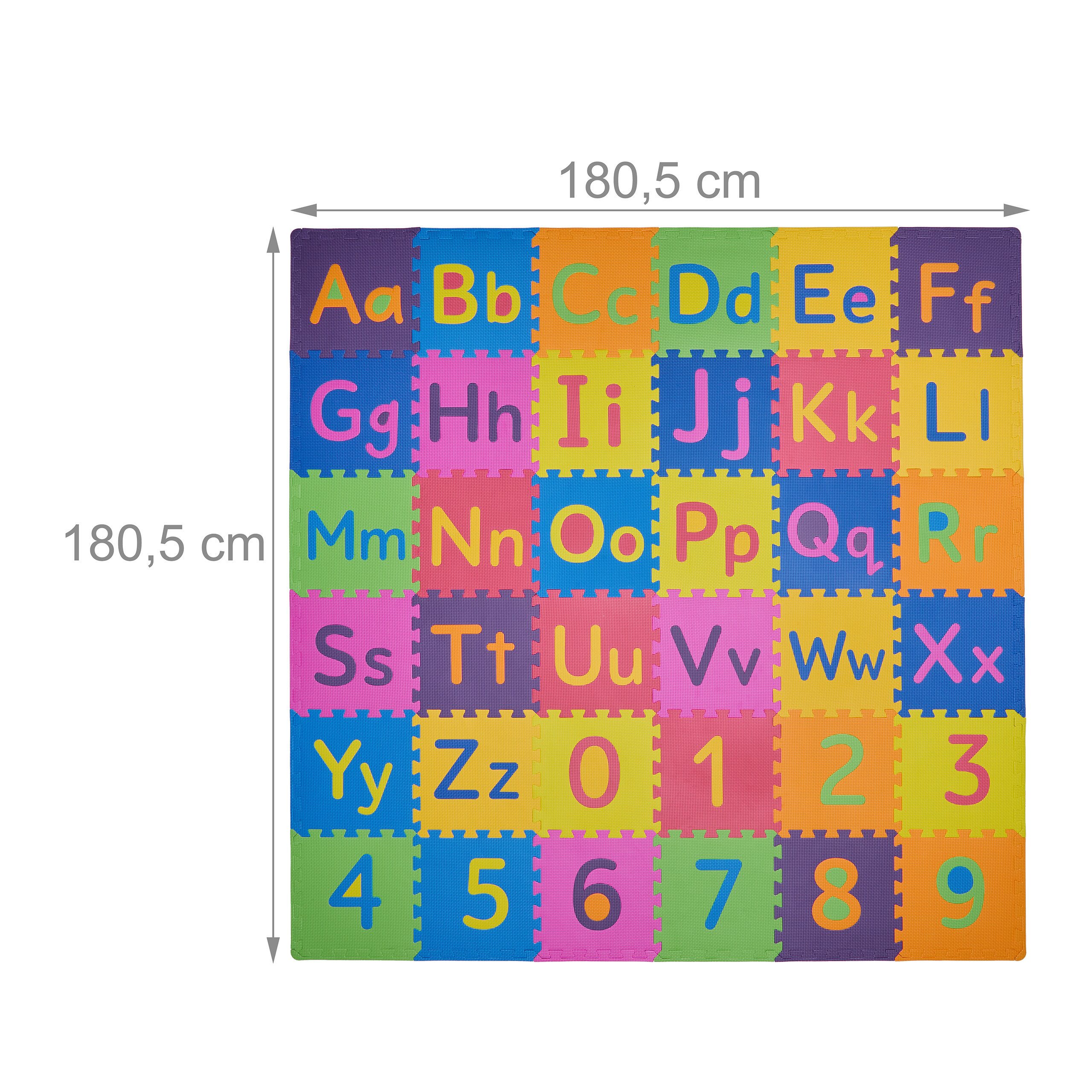 relaxdays Spielmatte Puzzlematte ABC und Zahlen (90-St) – Bild 4 von 5