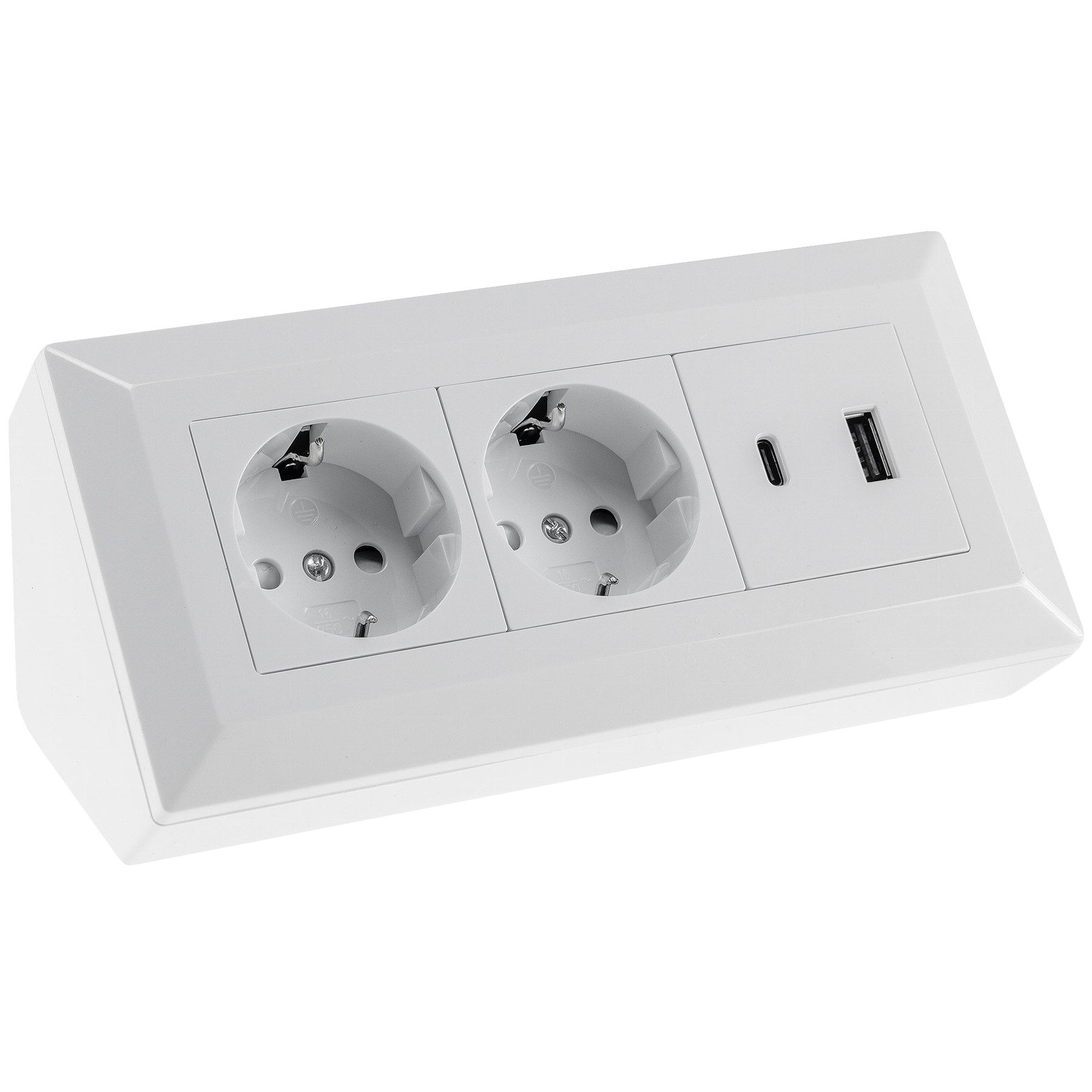 Schalter CHILITEC Steckdosenblock 23572, 2-fach, USB-A+C