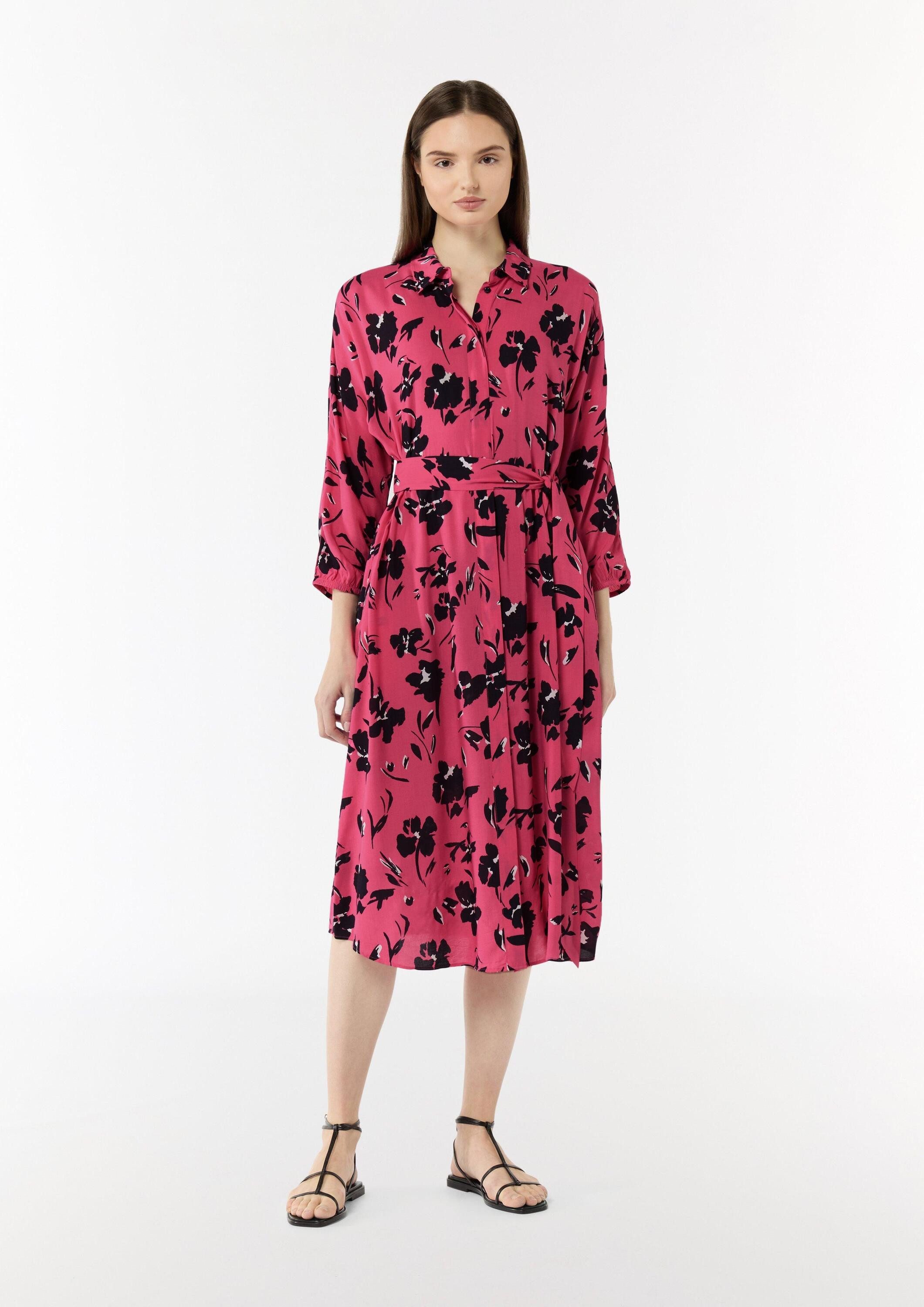 comma Midikleid Kleid Midi-Kleid mit Hemdkragen