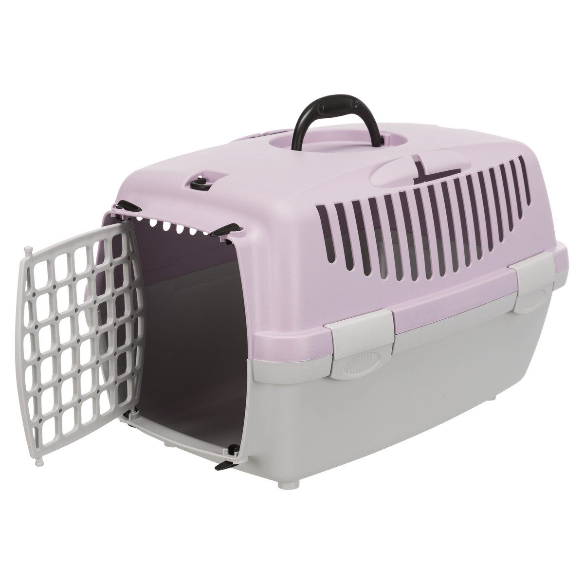 Tiertransportbox Transportbox Capri hellgrau/flieder für Katzen