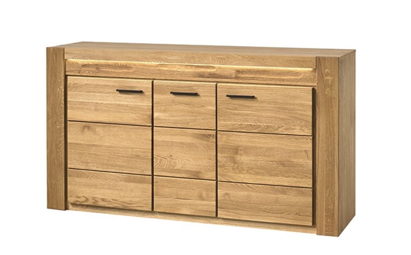 99rooms Kommode Vittorio (Sideboard, Highboard), Modern Design, mit LED-Beleuchtung, Soft-Close, aus Massivholz