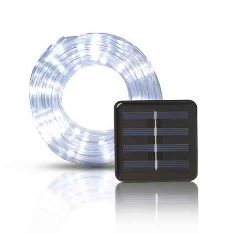 Bestlivings LED Solarleuchte Lichterschlauch-02403, LED fest integriert, Kaltweiß, LED fest integriert, Kaltweiß, Solar Lichterkette, Dämmerung, 50 LED