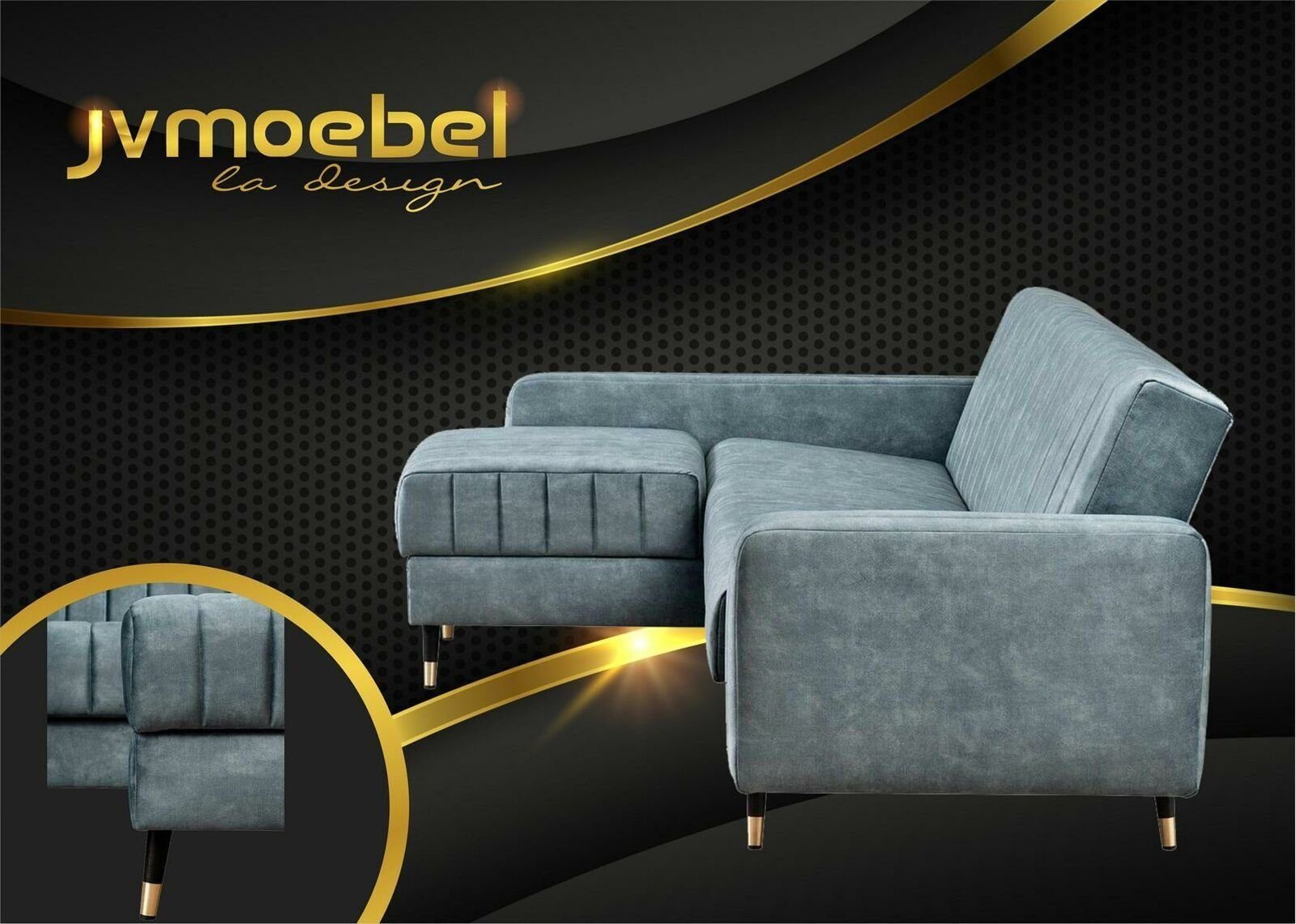 JVmoebel Ecksofa, Design Eck Luxus Garnitur Polster Couchen Sofa Eckcouch Grau