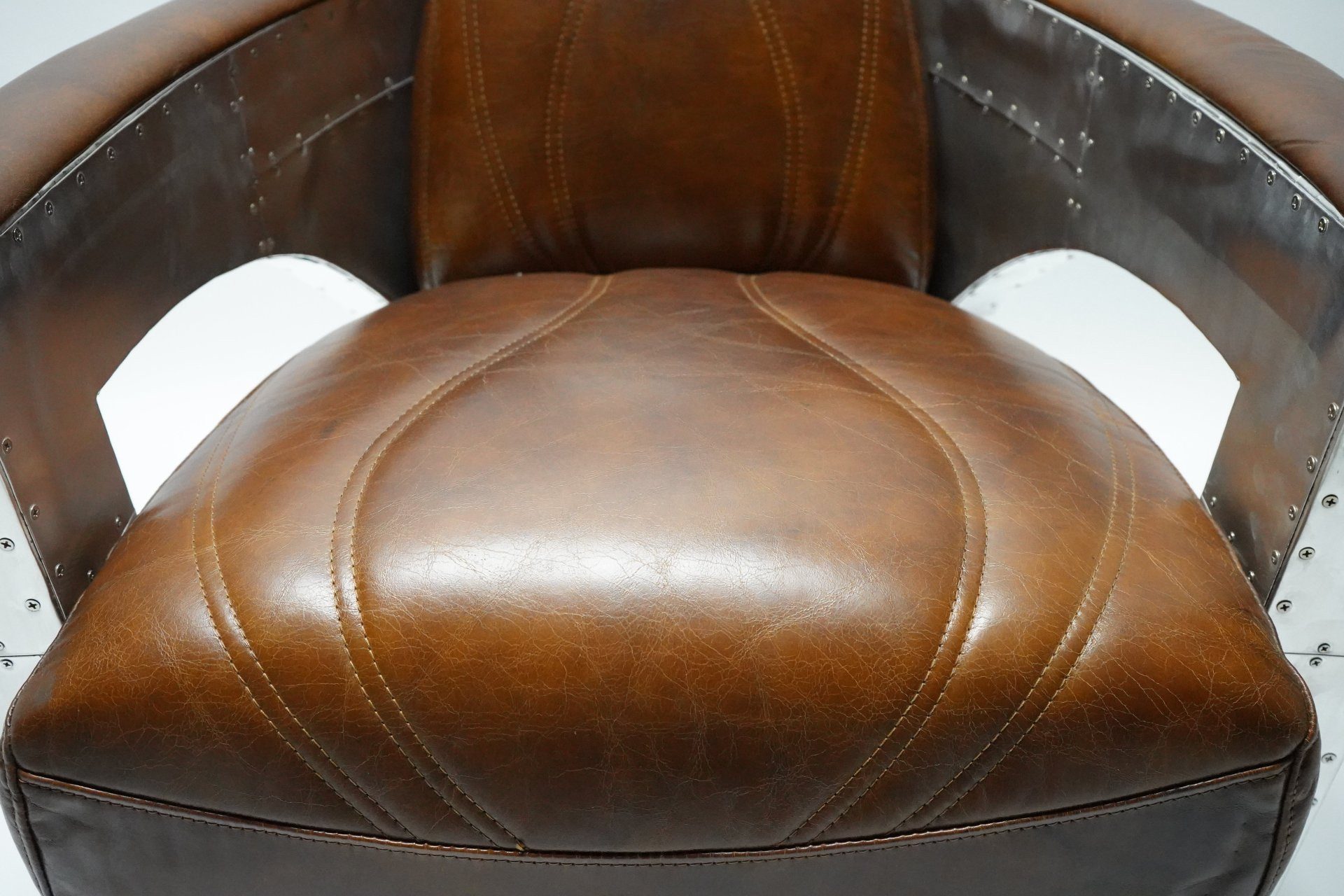 moebelfaktor Sessel NOLAN (1-St), Aluminium und Vintage-Leder, Retro Look