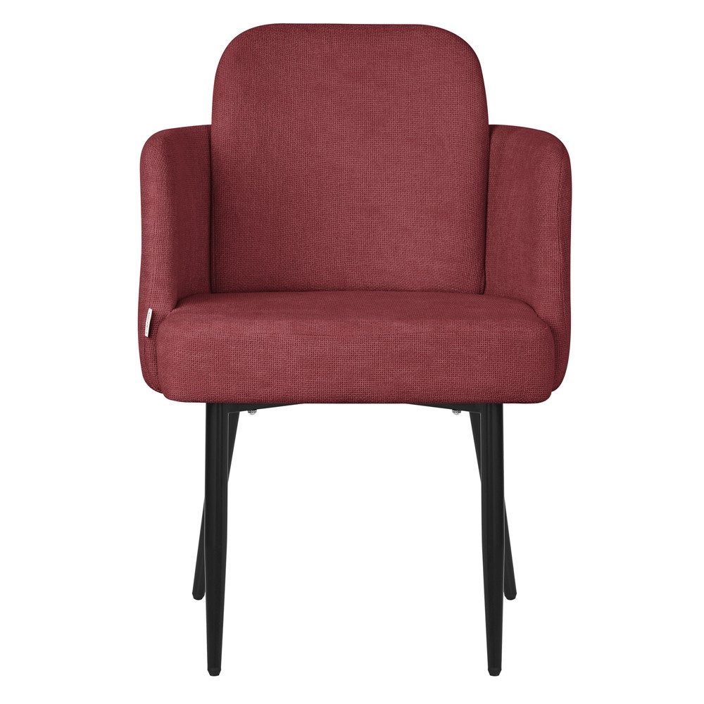 ML-DESIGN Polsterstuhl Esszimmerstühle mit Armlehne & Rückenlehne Ergonomische moderne Design (1 St), Armlehnstuhl mit Metallbeine Rot Lounge Sessel Stuhl bis 120 kg