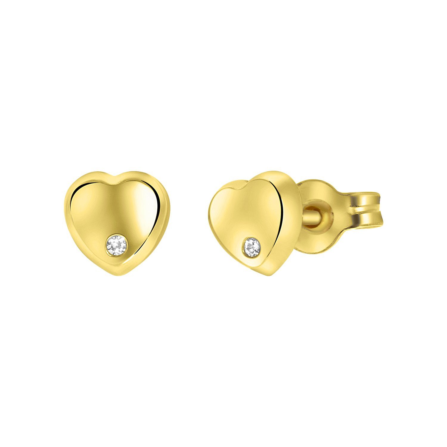 LUCARDI Paar Ohrstecker Ohrring - 585 Gold - Gold - Zirkonia - Kinder