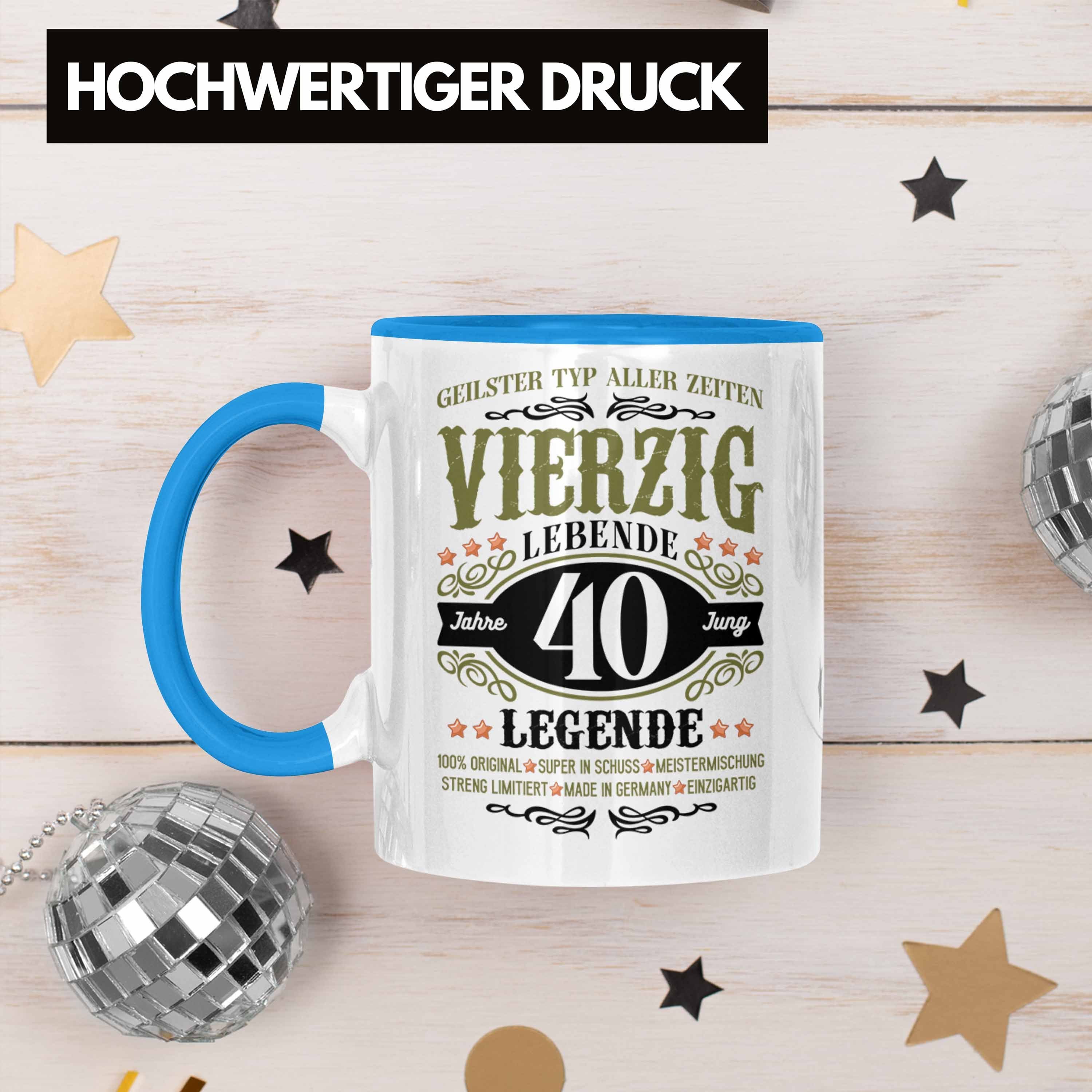 Trendation Alt Lustig Jahre 40. Vater Mann Geschenk Streng Trendation 40 Geschenkidee - Tasse Männer Blau Vater Männer Tasse Geschenke Geburtstag 40 40er Limitiert