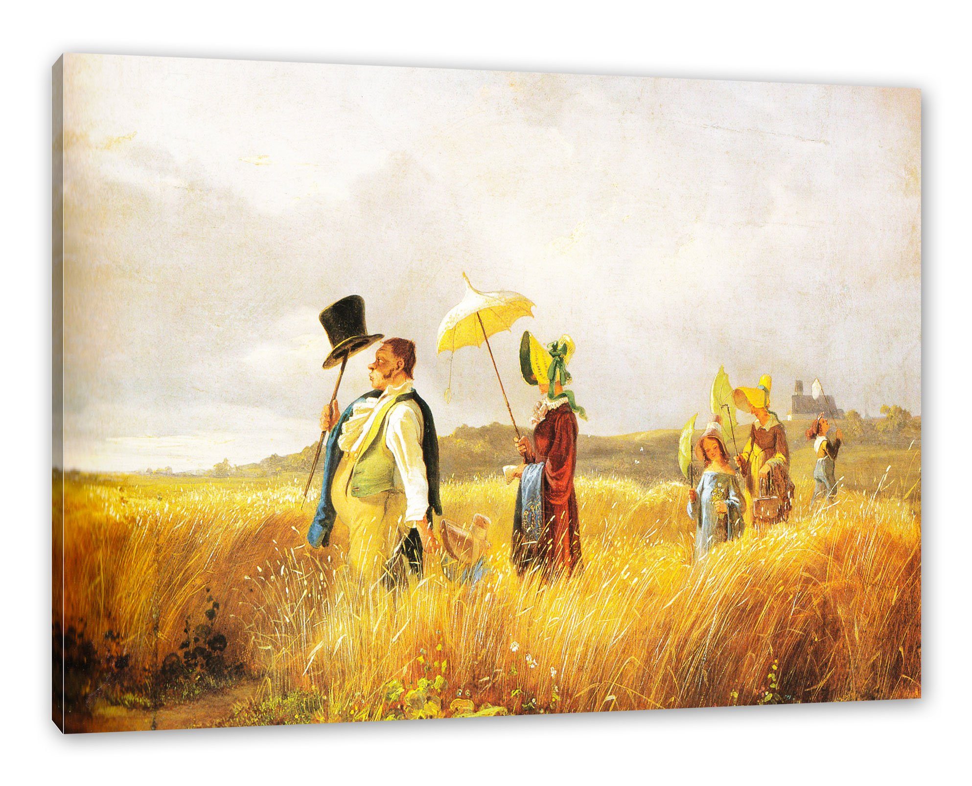 Pixxprint Leinwandbild Carl Spitzweg - Sonntagsspaziergang, Carl Spitzweg - Sonntagsspaziergang (1 St), Leinwandbild fertig bespannt, inkl. Zackenaufhänger