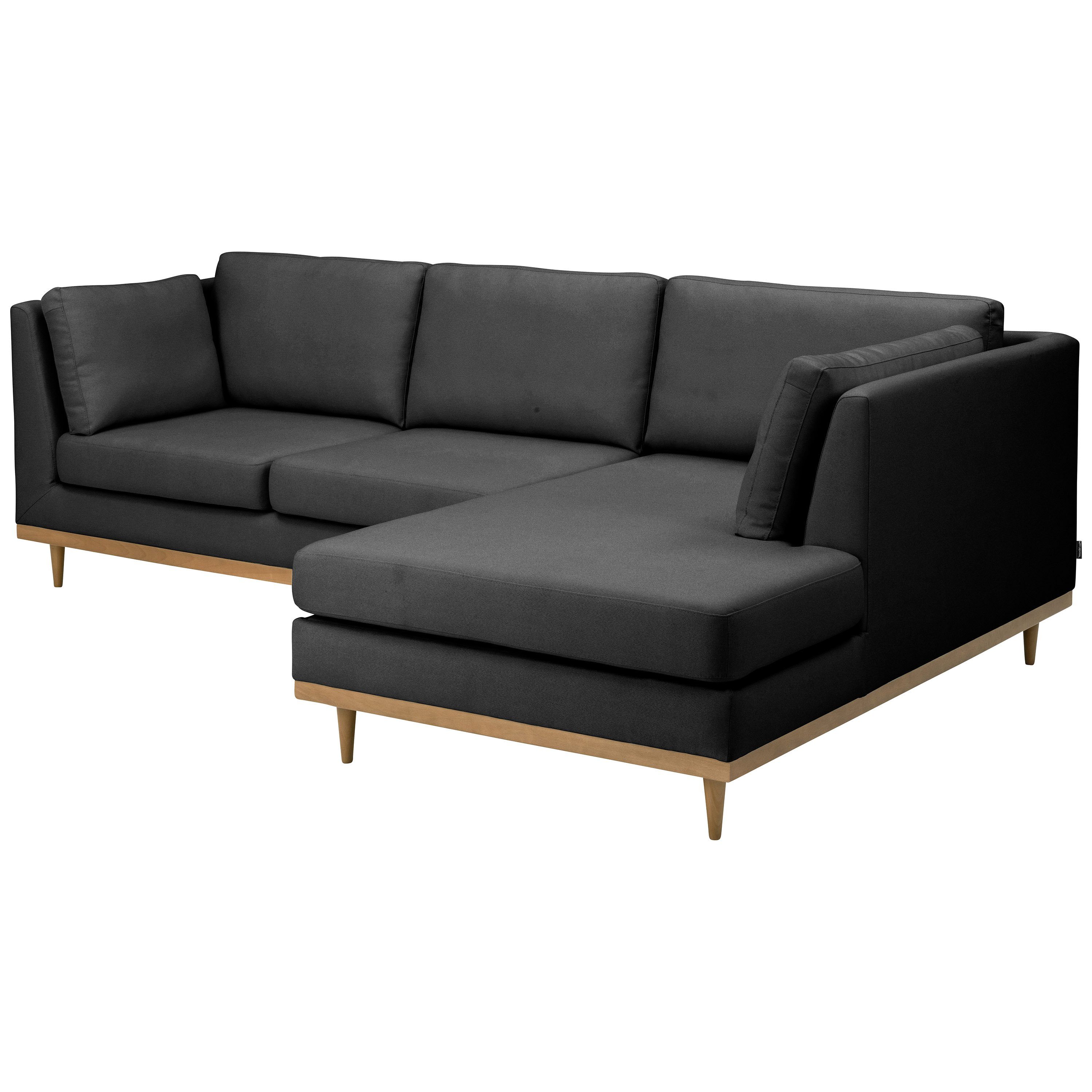 Stück, Winzer® Ecksofa 2-Sitzer mit 1 Larsen Flachgewebe Ecksofa graphit, Sofa Max rechts links skandinavischen im Design Sofa