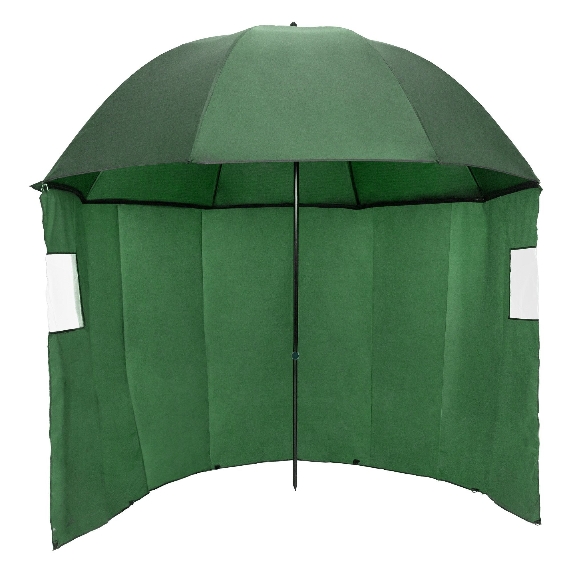 ECD Germany Angelschirm Schirmzelt Camping/Fischerschirm Angelzelt Karpfenzelt, Seitenwand zwei Sichtfenstern 240cm Wind-Regenschutz wasserdicht