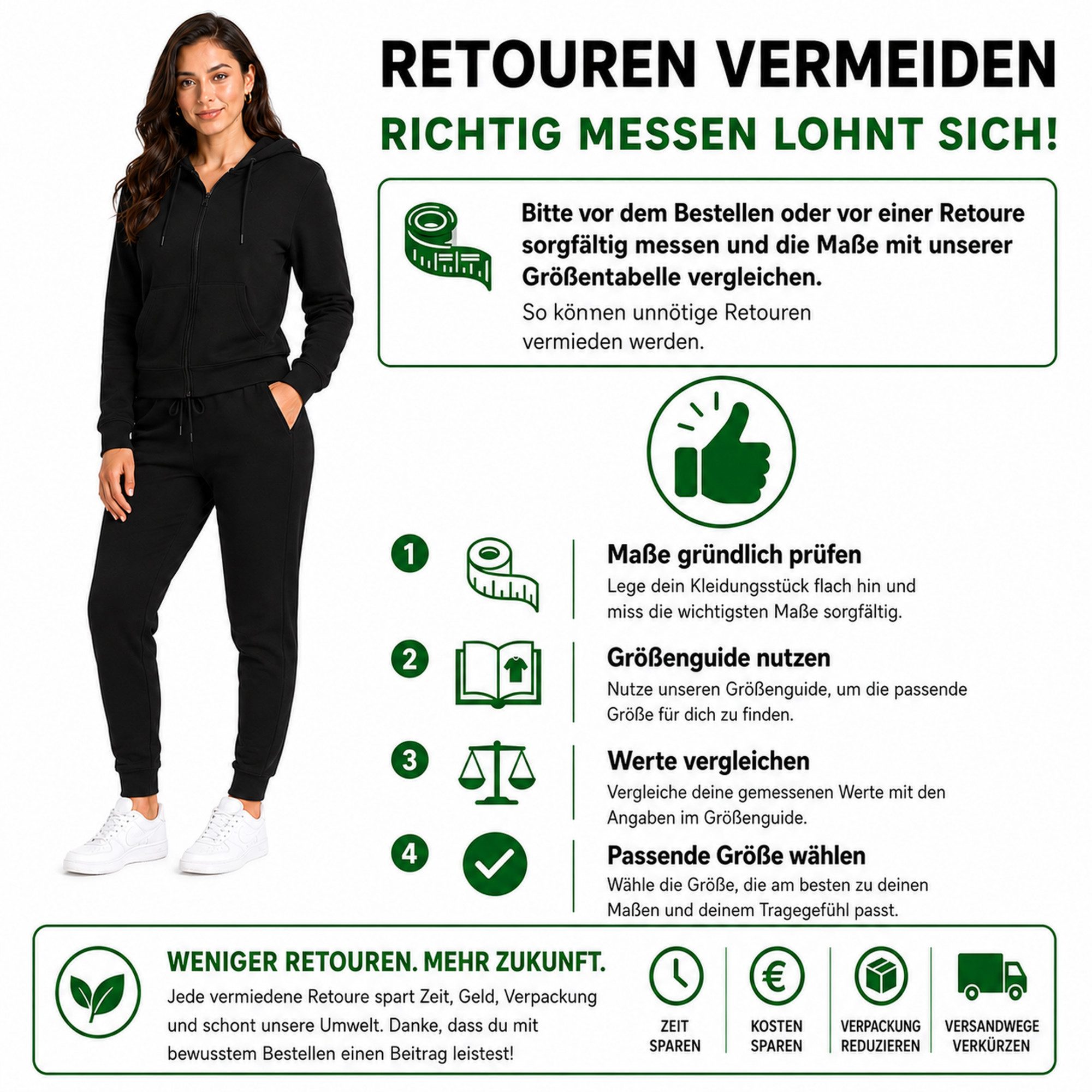 L.gonline Freizeitanzug Damen Jogginganzug einfarbig 100% Baumwolle 586 Blau 3XL (Kapuzenjacke mit Reißverschluss, Hose, 2-tlg), Fitness Freizeit Casual