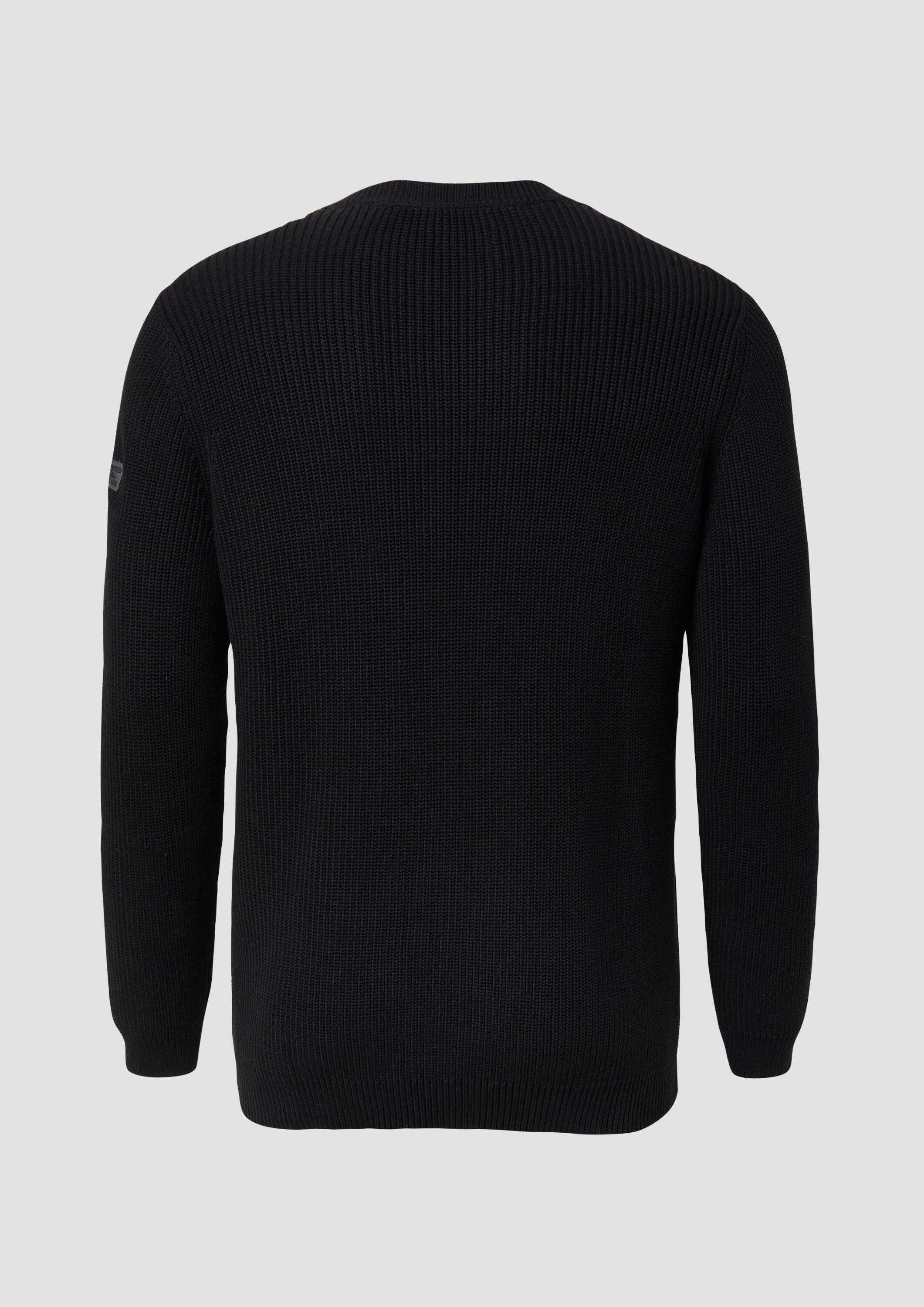 s.Oliver Longpullover Strickpullover Strukturierter Baumwoll-Pullover mit L günstig online kaufen