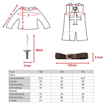 GalaxyCat Kostüm Kreuzritter Kinderkostüm, Ritter Verkleidung für Jungen & Mädchen, Kreuzritter Kostüm für Kinder