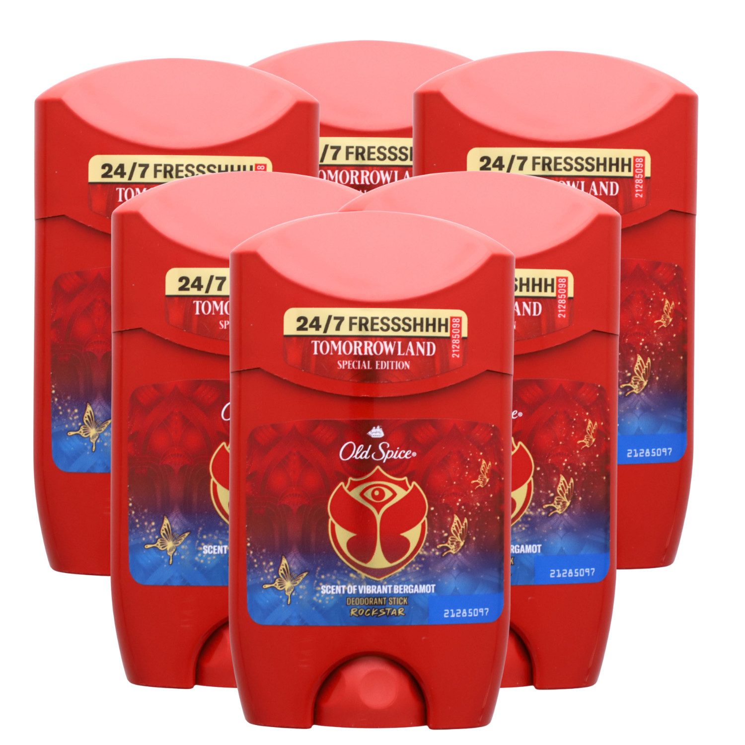 Old Spice Deo-Stift 6 x Old Spice Rockstar Deo Stick je 50ml ohne Aluminiumsalze