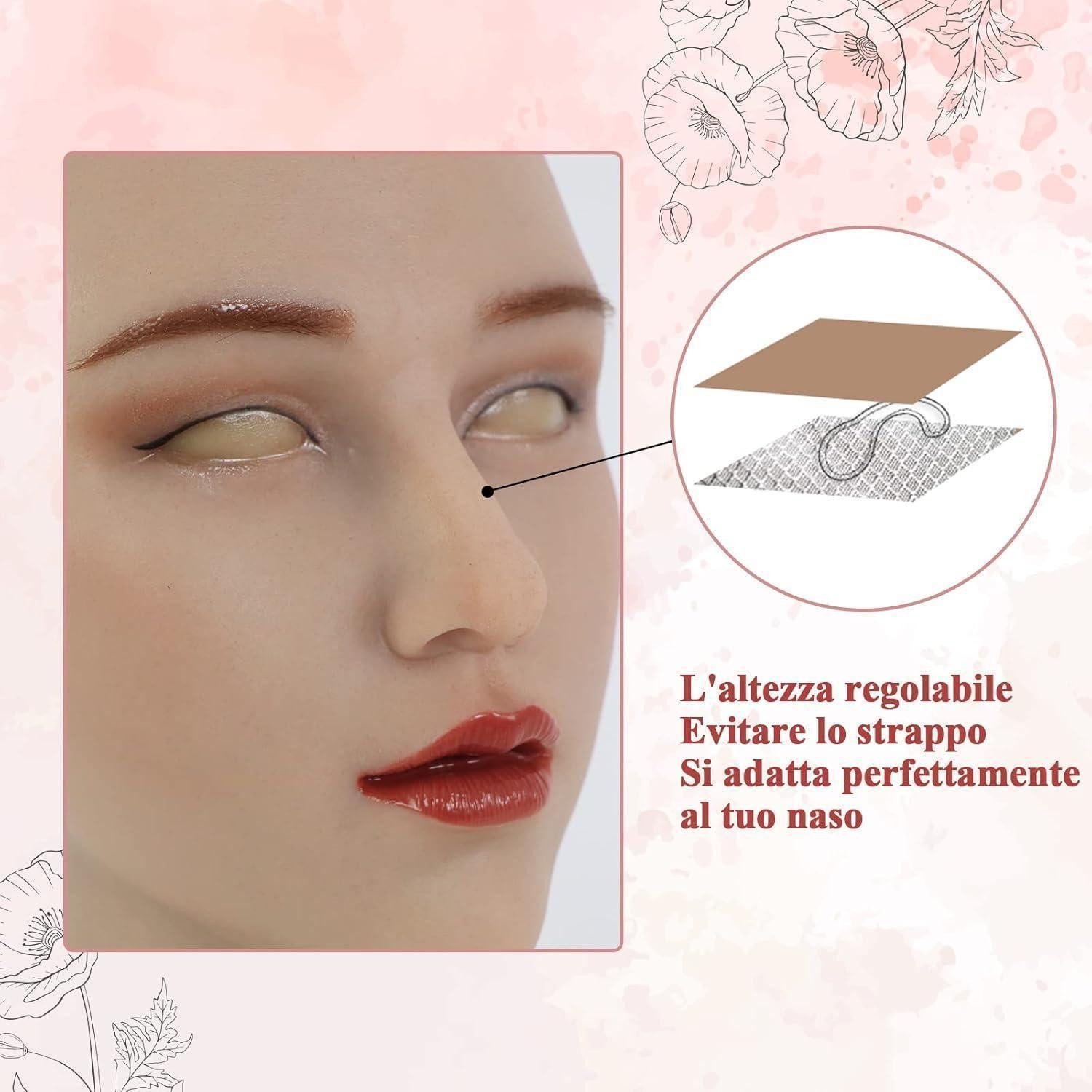 LuxusKollektion Verkleidungsmaske Maske Silikon Cosplay Halloween Crossdresser Damen Elfenbein silikon
