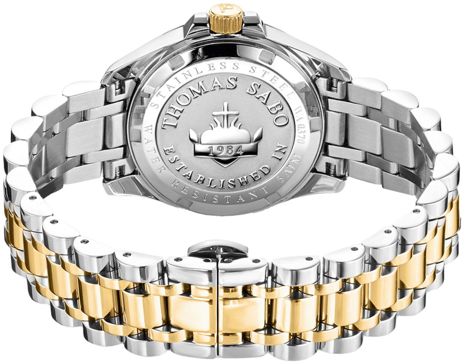 THOMAS SABO Quarzuhr DIVINE WA0370-291-203-33 MM, Armbanduhr, Damenuhr, Datum, Mineralglas mit Saphirbeschichtung