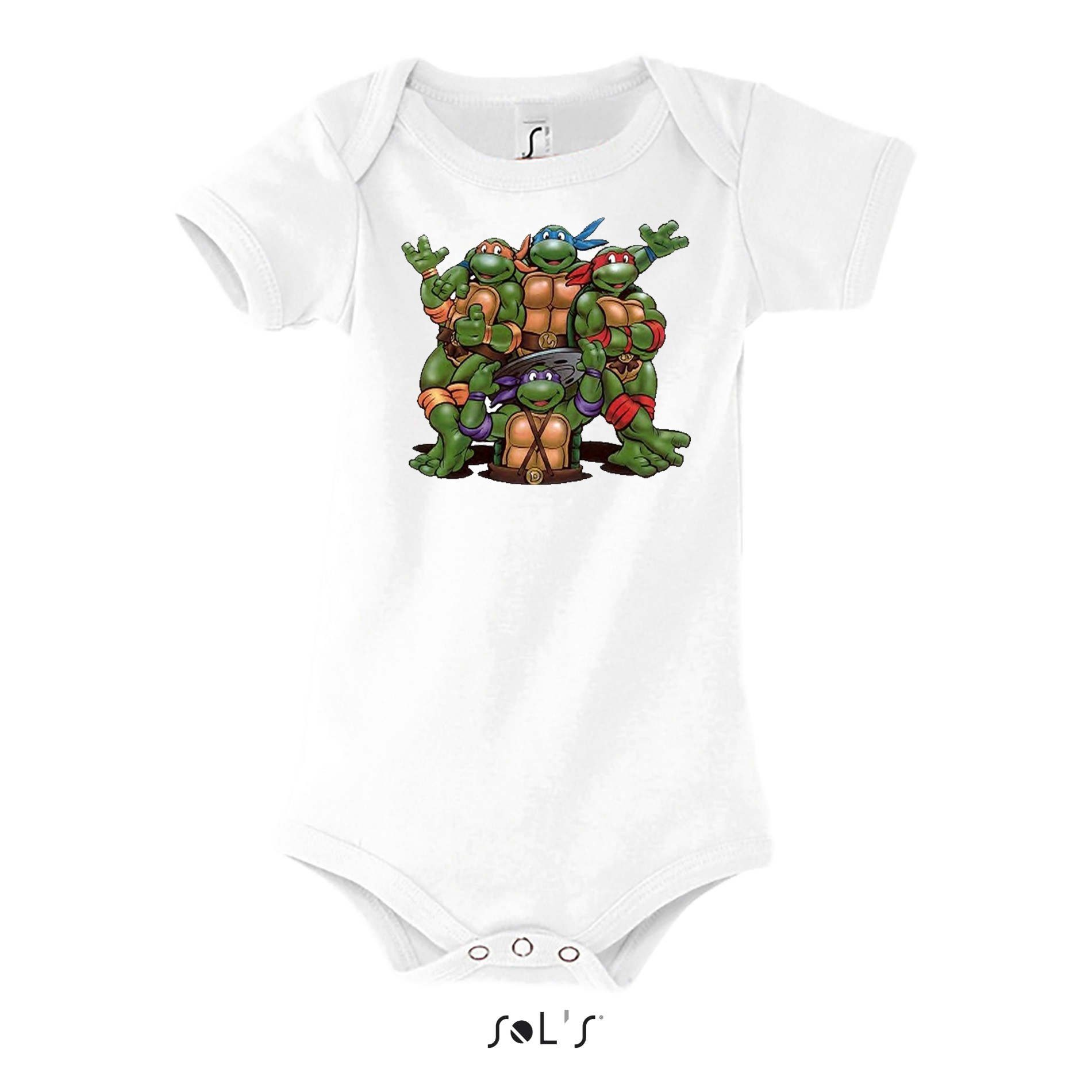 Blondie & Brownie Strampler Turtles Ninja Baby Kinder mit Druckknopf